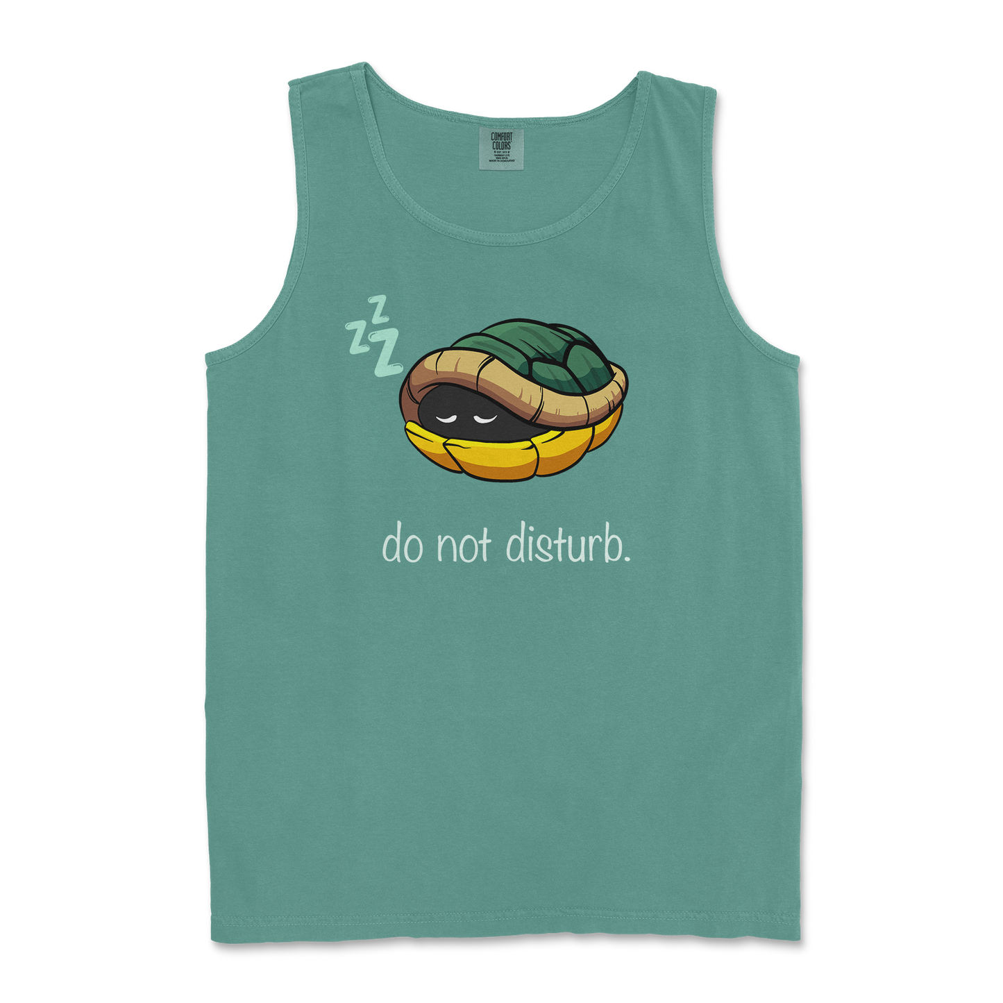 Comfort Colors Tank Top Sleepin Turtle in LightGreen