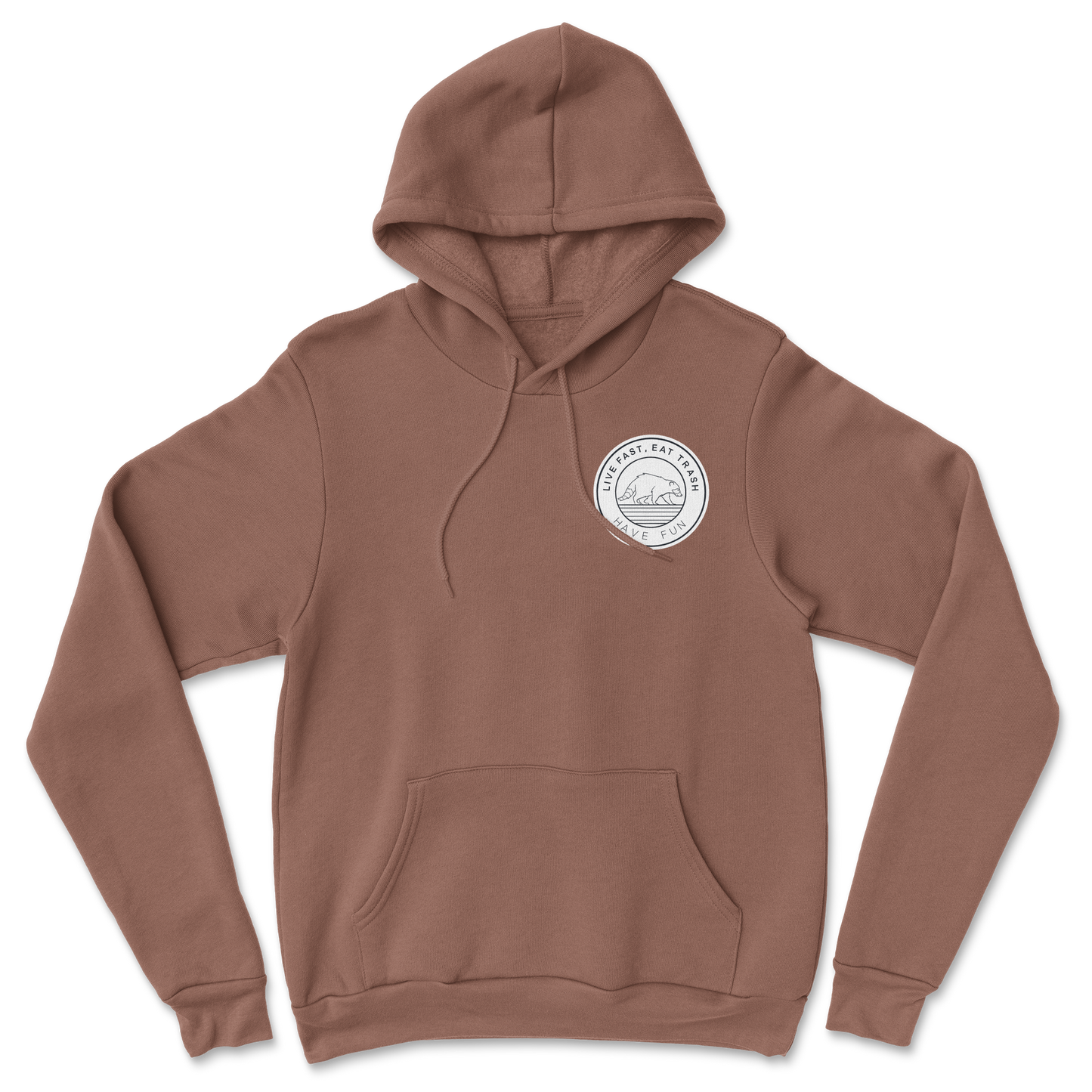 Heavy Blend Hoodie Raccoon Logo in Cocoa