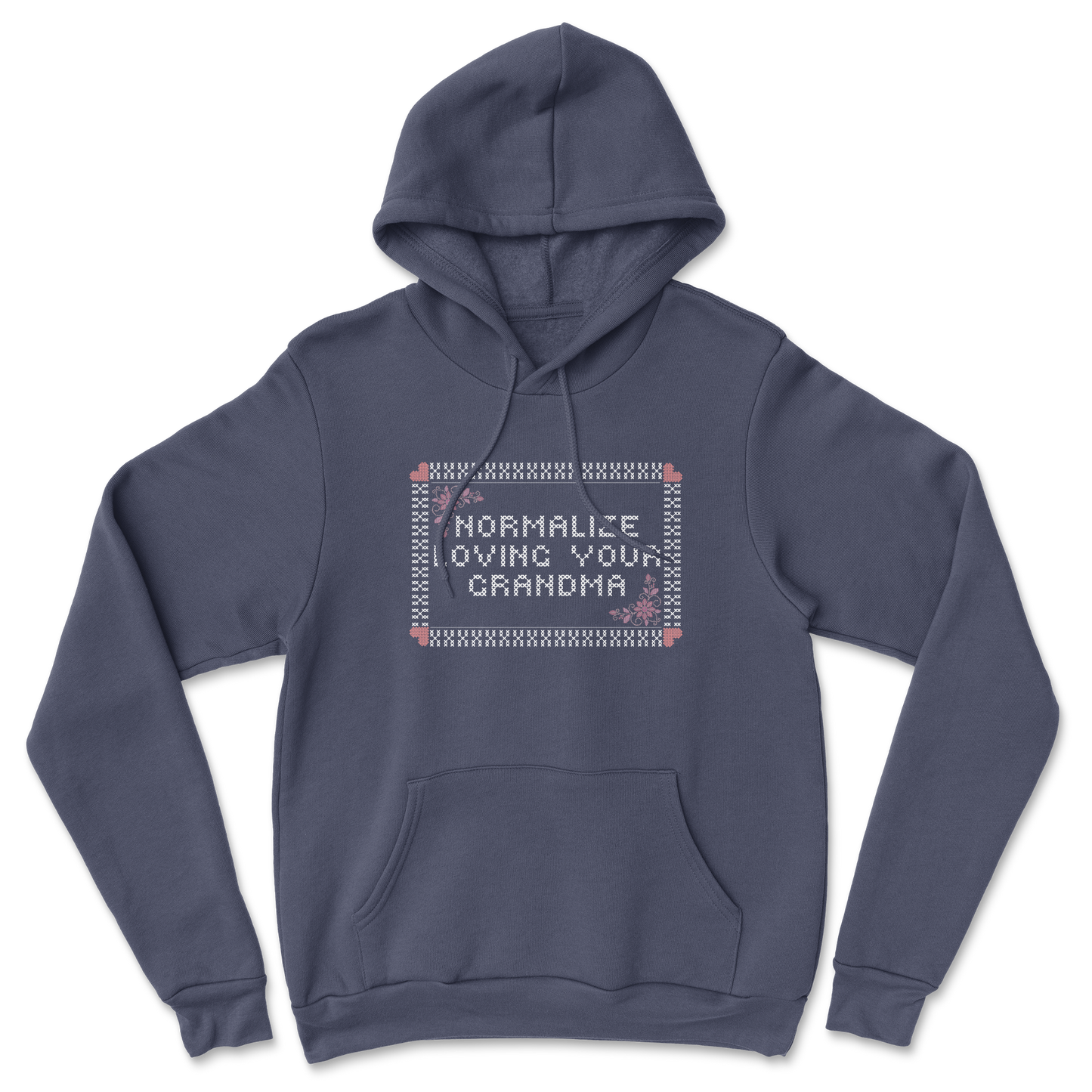 Heavy Blend Hoodie Cross Stitch in Navy