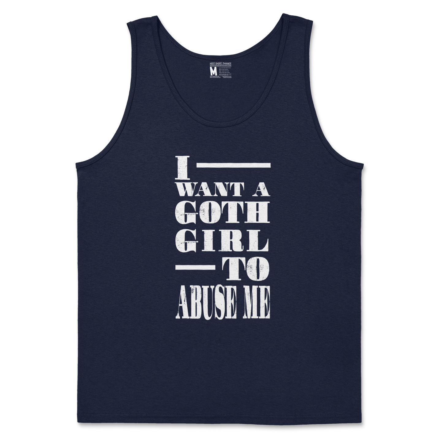 Gildan SoftStyle Tank Top I Want A Goth GF in Navy