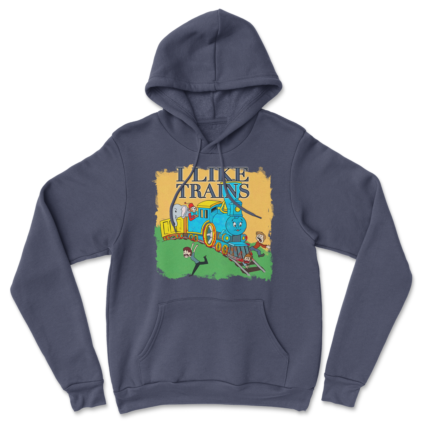 Heavy Blend Hoodie I Like Trains in Navy