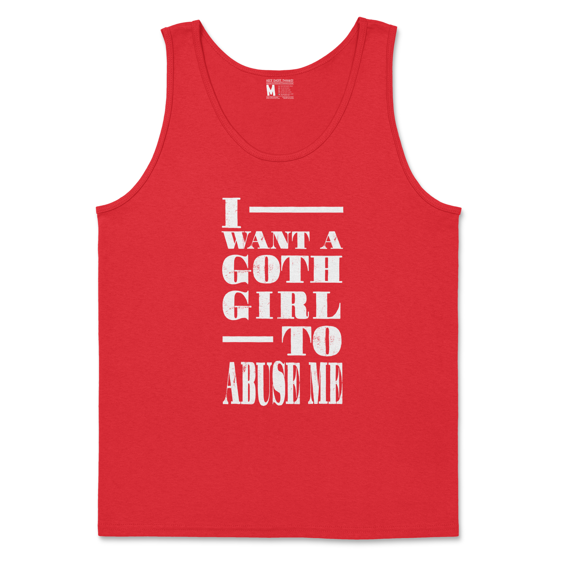 Gildan SoftStyle Tank Top I Want A Goth GF in Red