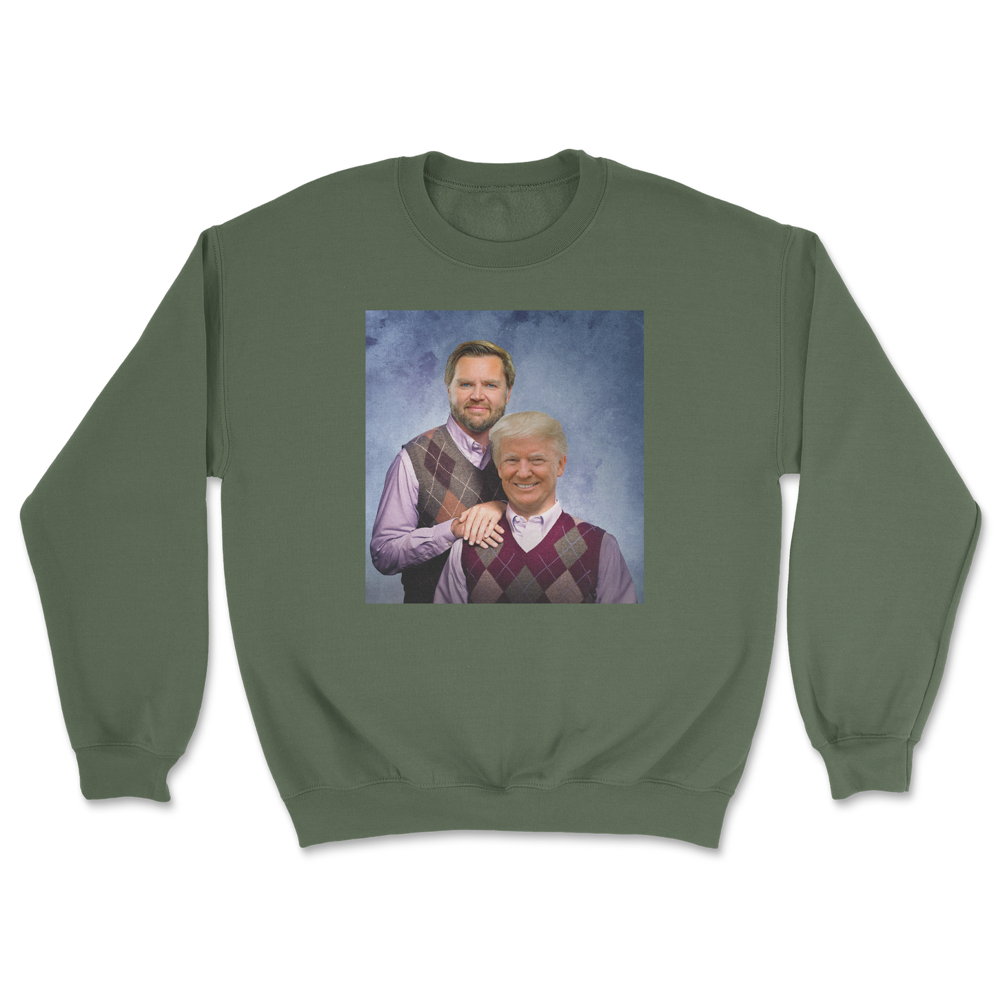 The Nice Shirt Crew Neck Step Brothers in Military-Green