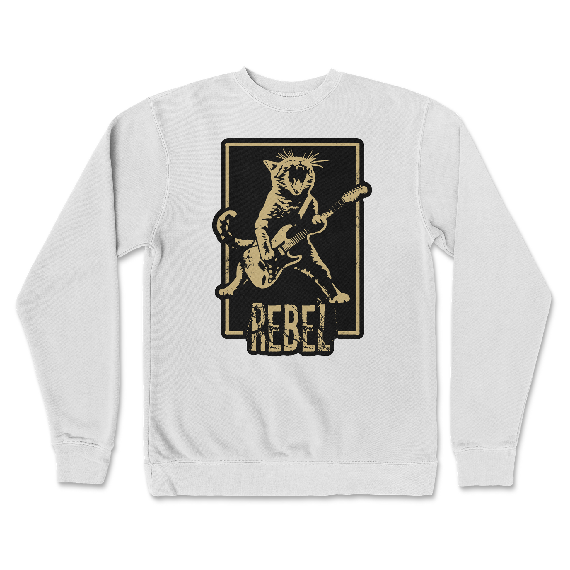 Independent Clothing Co. Crew Neck Rebel Kitty in White