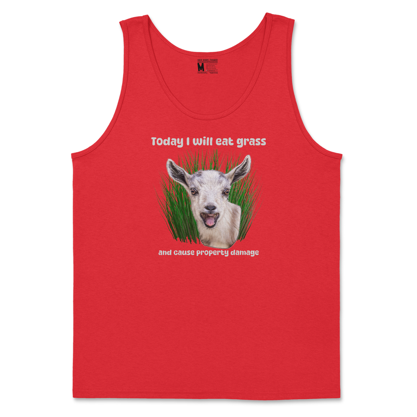 Gildan SoftStyle Tank Top Crazy Goat in Red