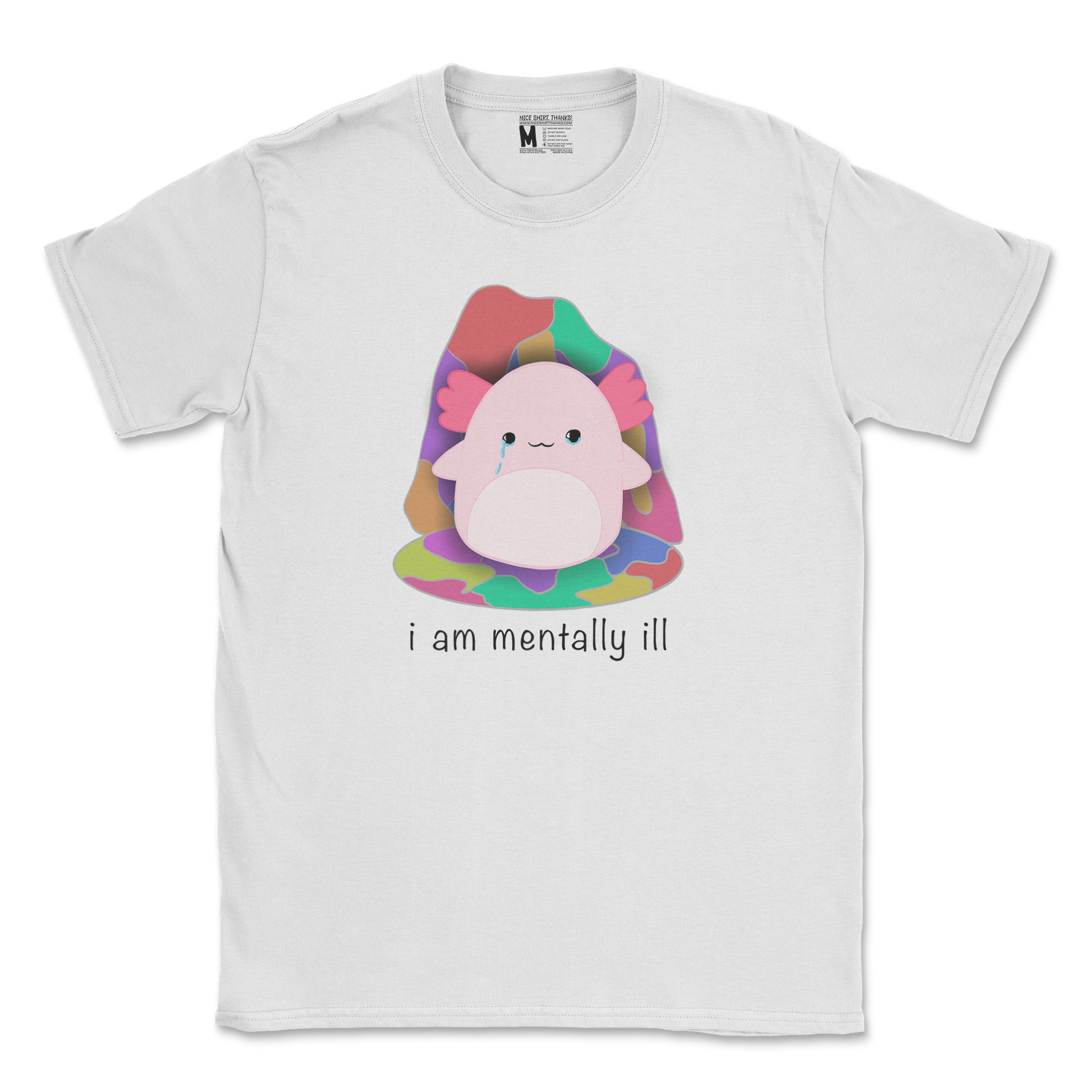 Gildan SoftStyle T-Shirt Mentally Ill and Squishy in White