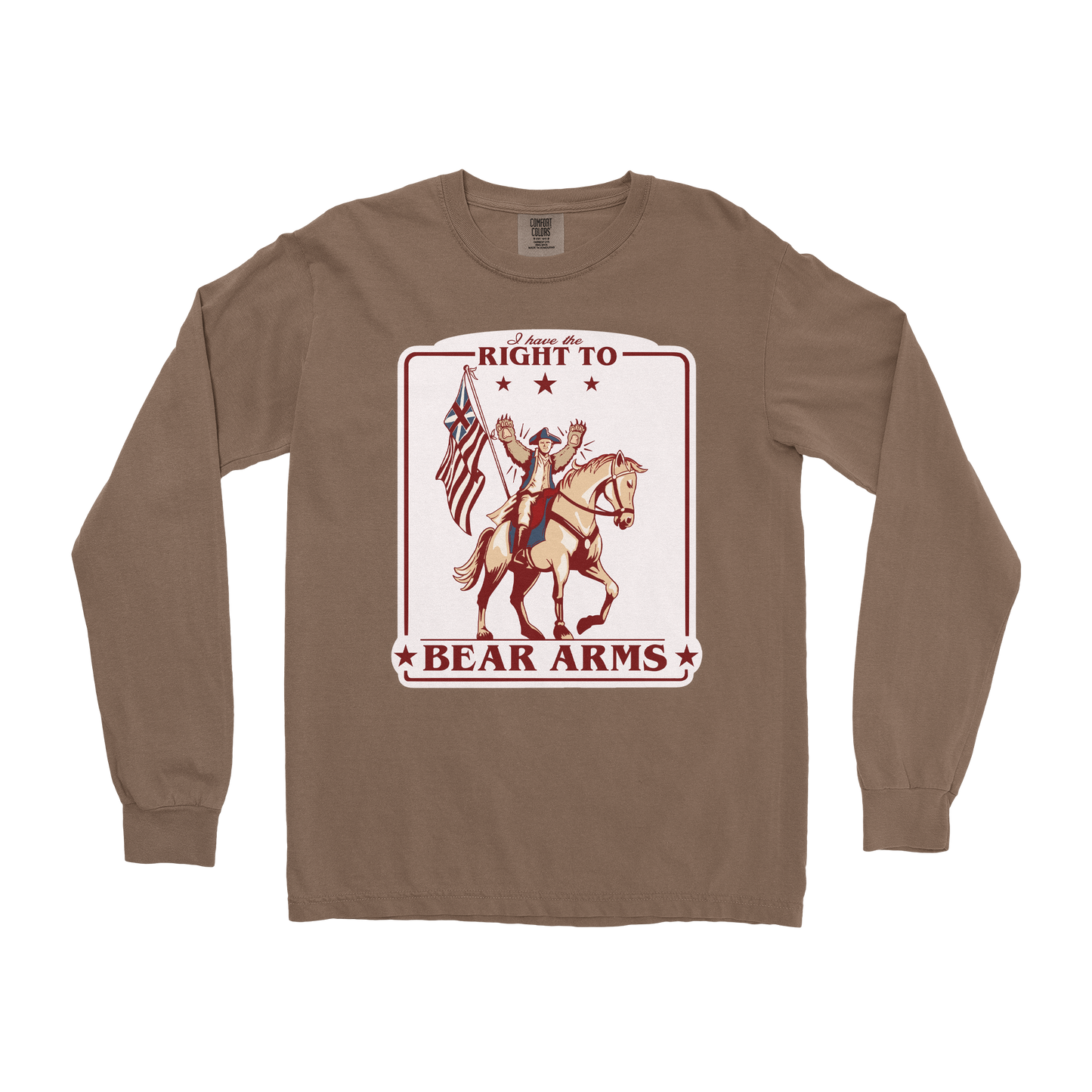 Comfort Colors Long Sleeve Right to Bear Arms in Espresso
