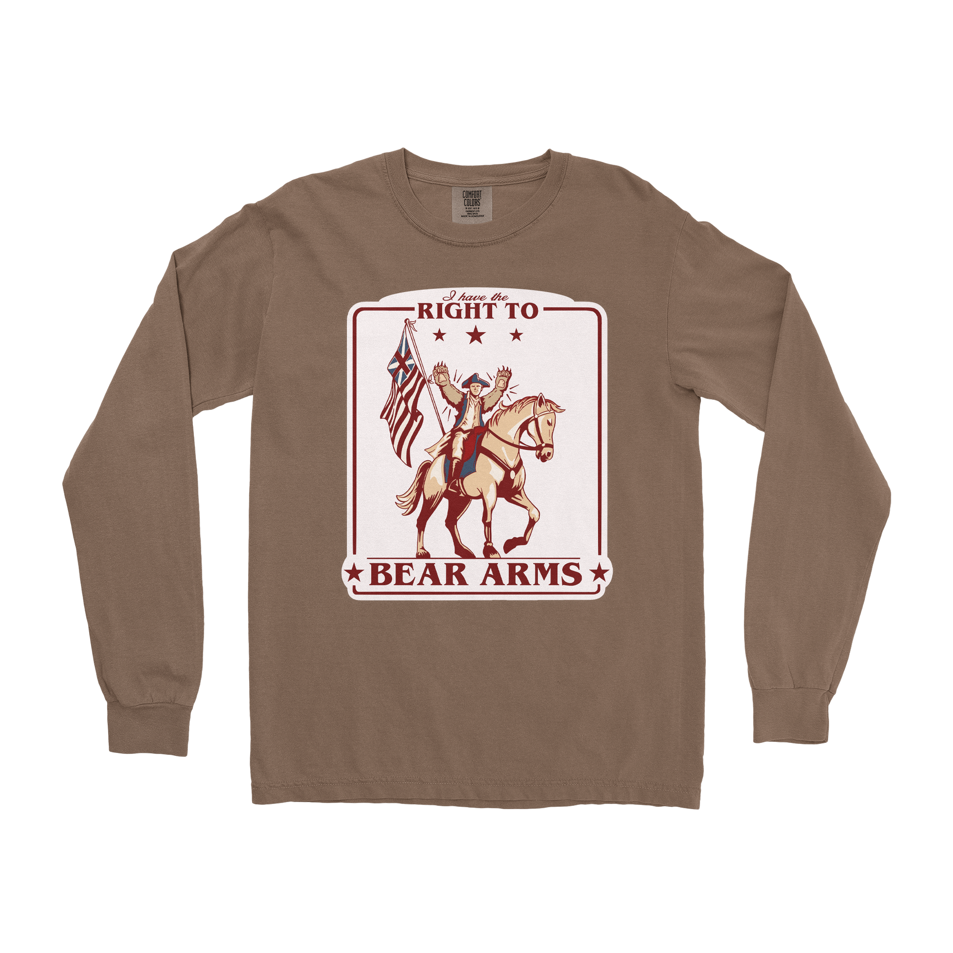 Comfort Colors Long Sleeve Right to Bear Arms in Espresso