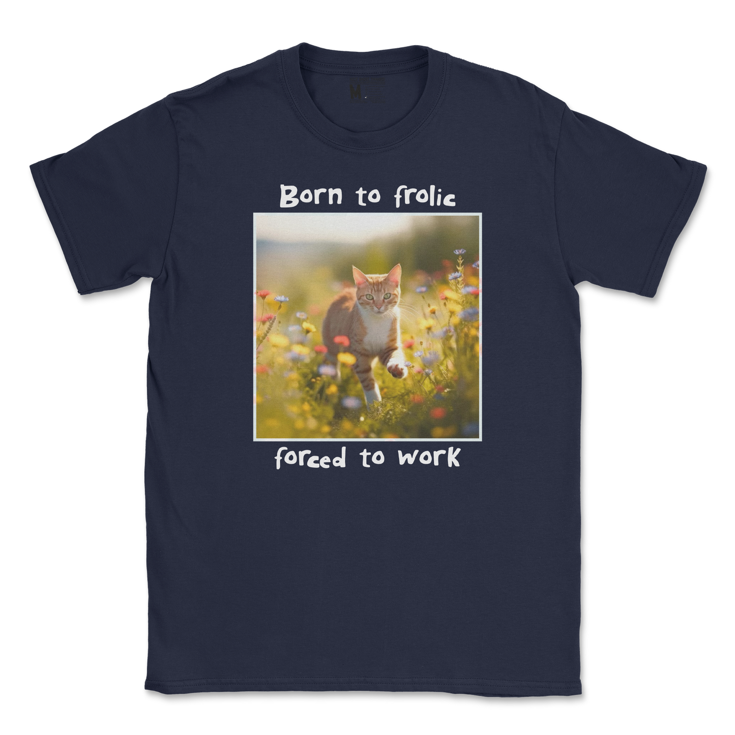 Gildan SoftStyle T-Shirt Born to Frolic in Navy