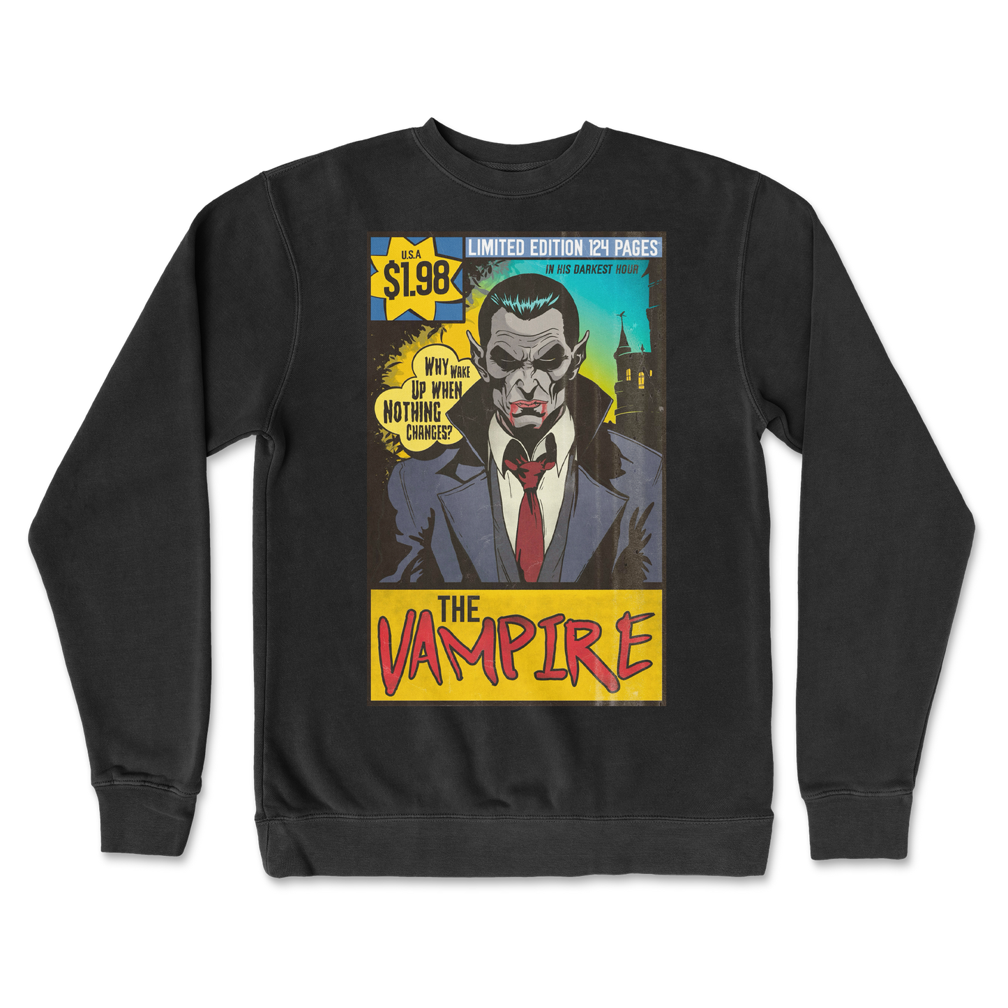 Independent Clothing Co. Crew Neck Sad Vampire in Black