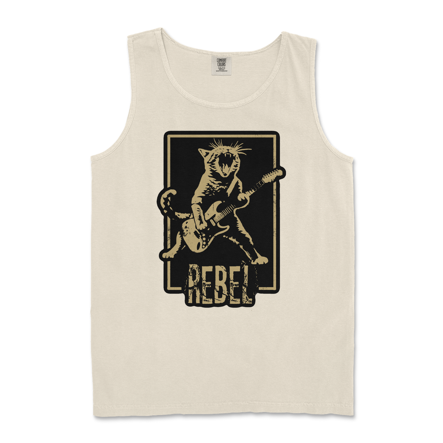 Comfort Colors Tank Top Rebel Kitty in Ivory