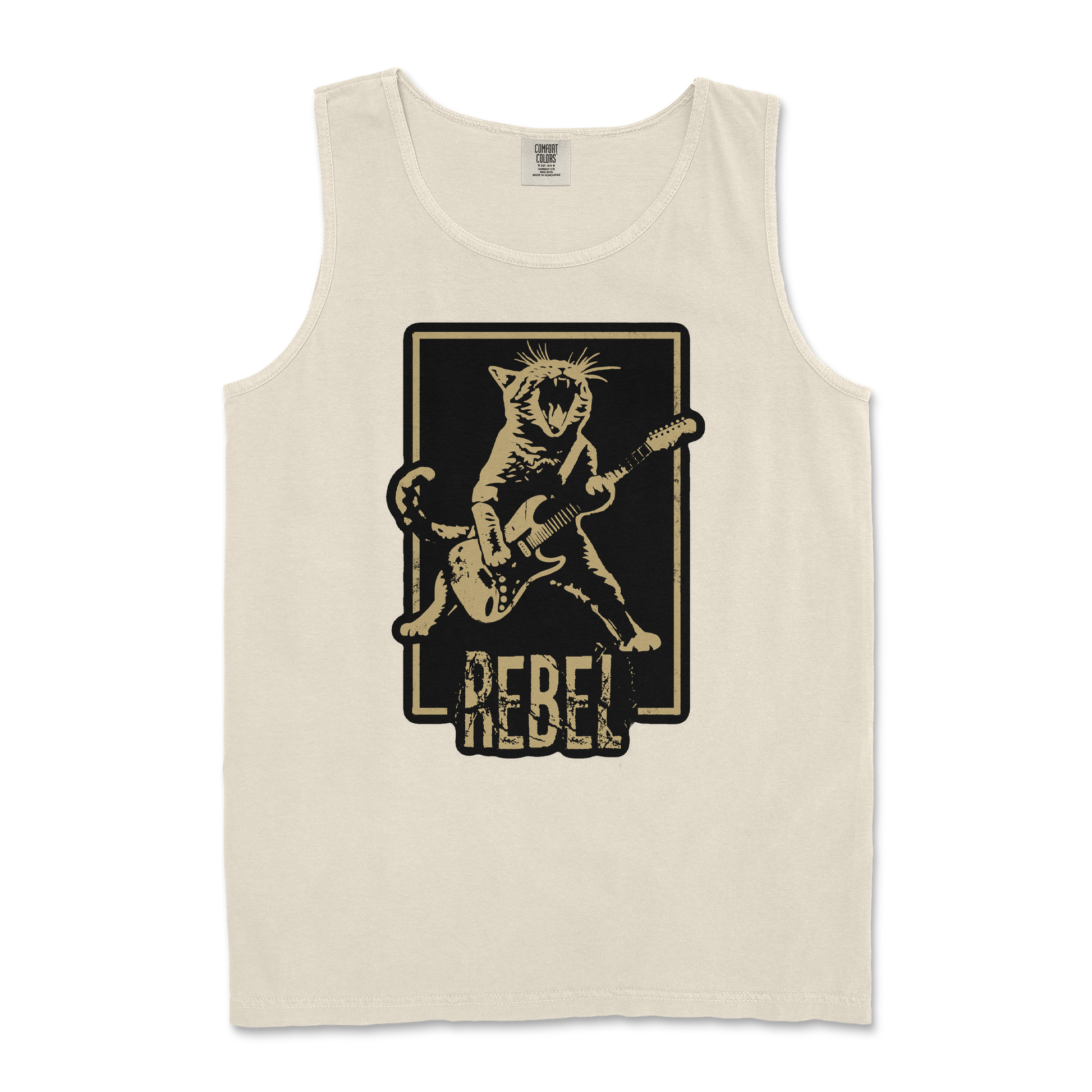 Comfort Colors Tank Top Rebel Kitty in Ivory