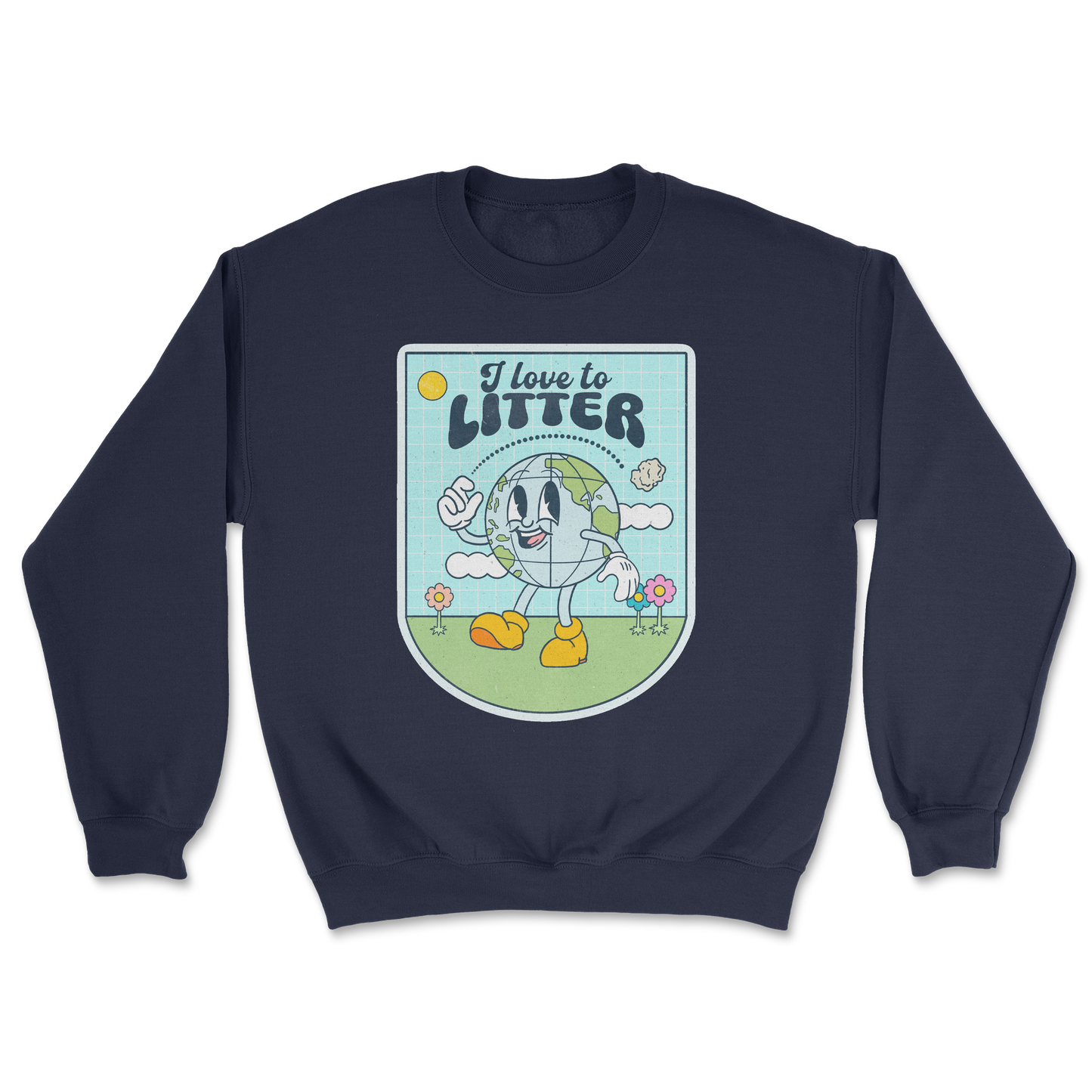 Heavy Blend Crew Neck Earth Day in Navy