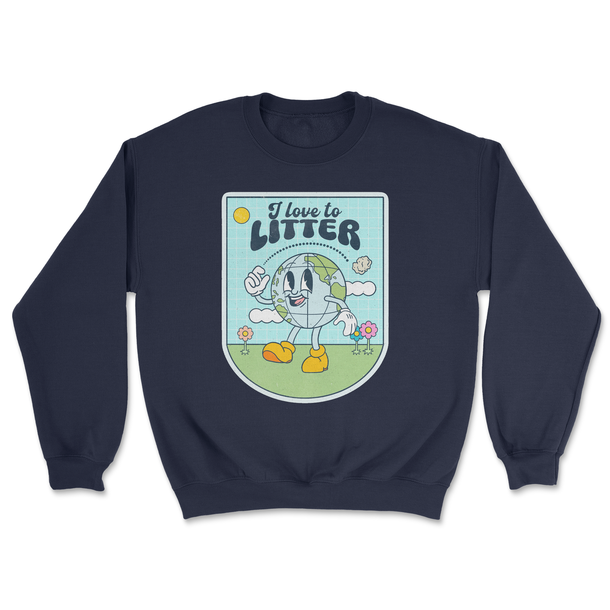 Heavy Blend Crew Neck Earth Day in Navy