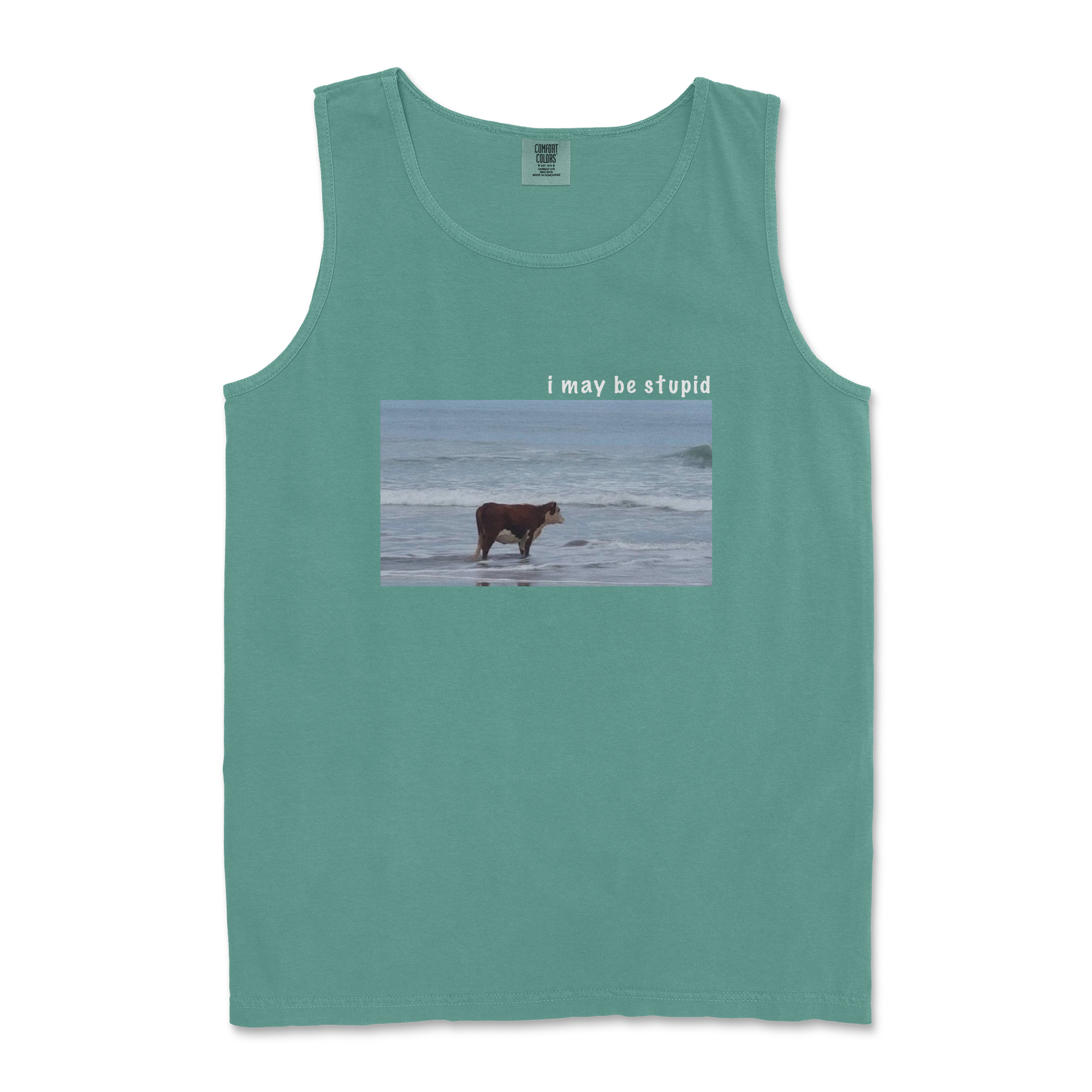 Comfort Colors Tank Top Stupid in Light Green
