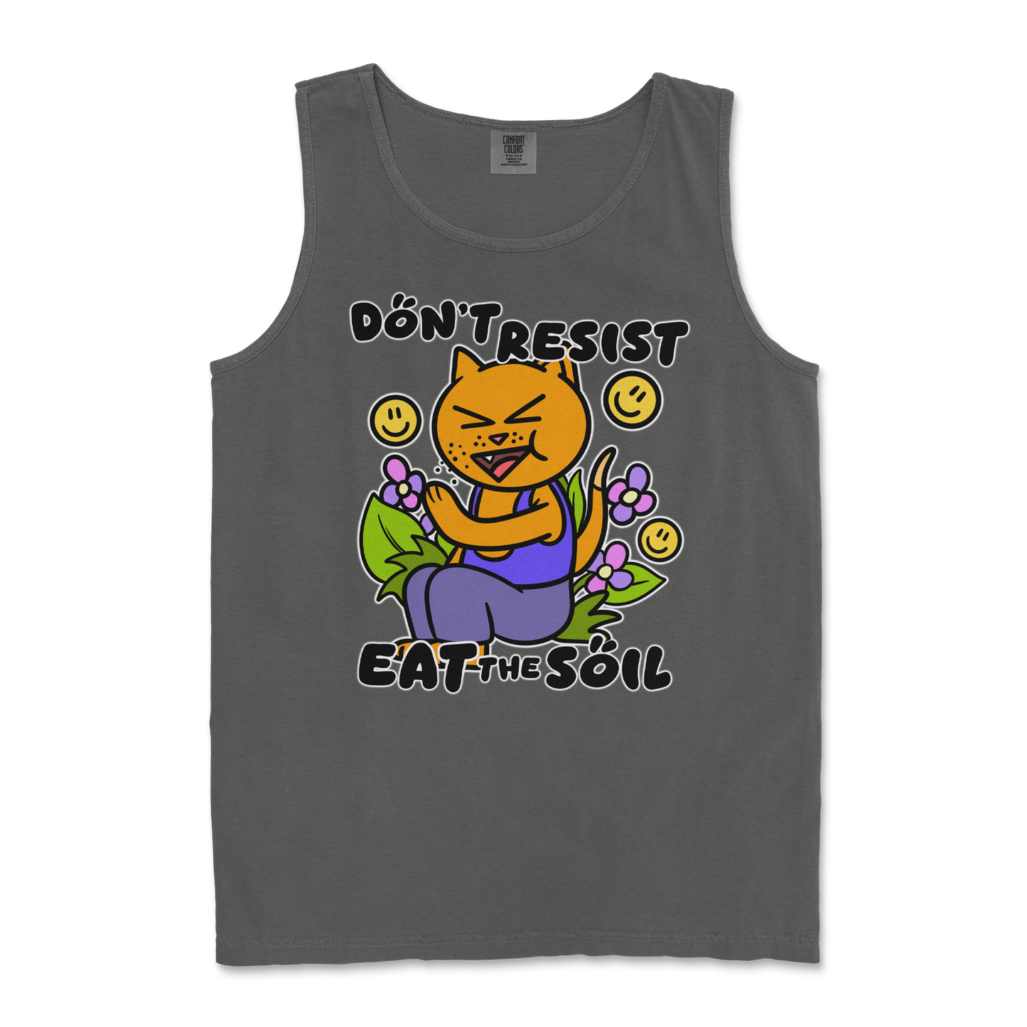 Comfort Colors Tank Top Eat The Soil in Pepper