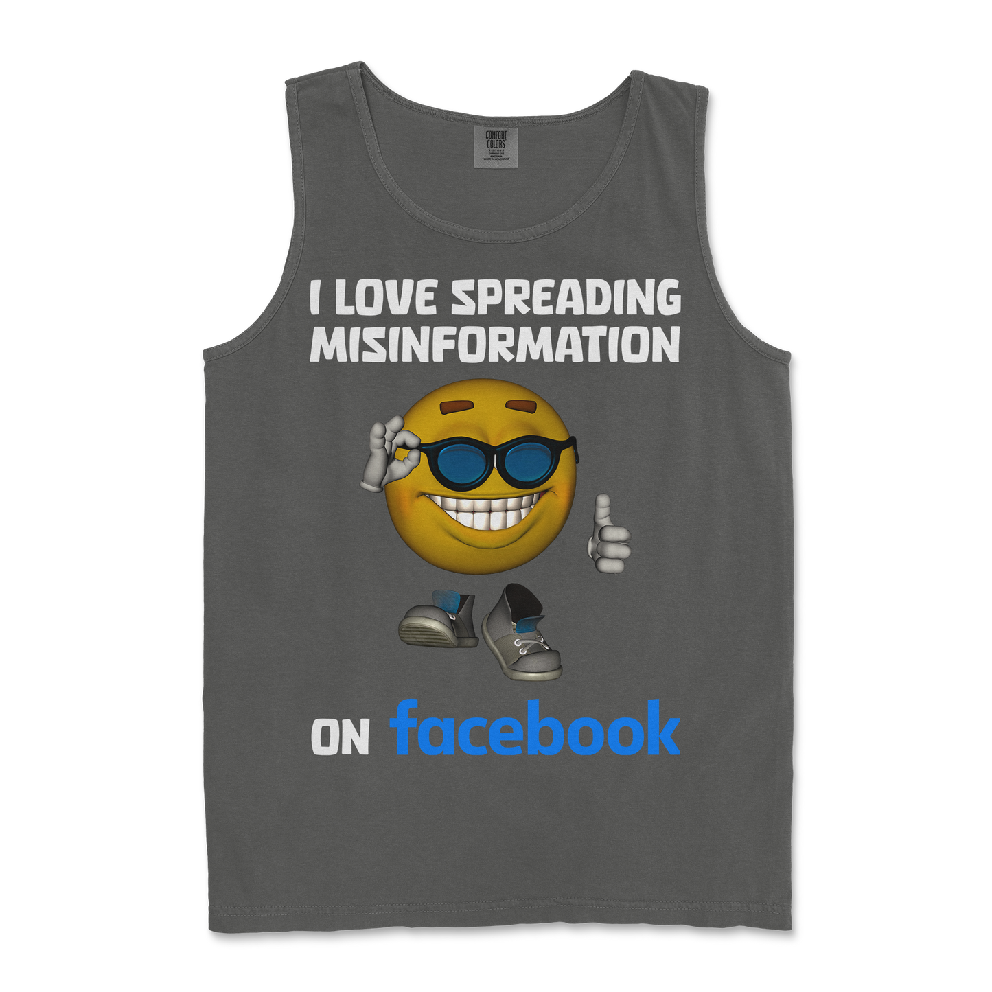 Comfort Colors Tank Top Spreadin Misinformation in Pepper