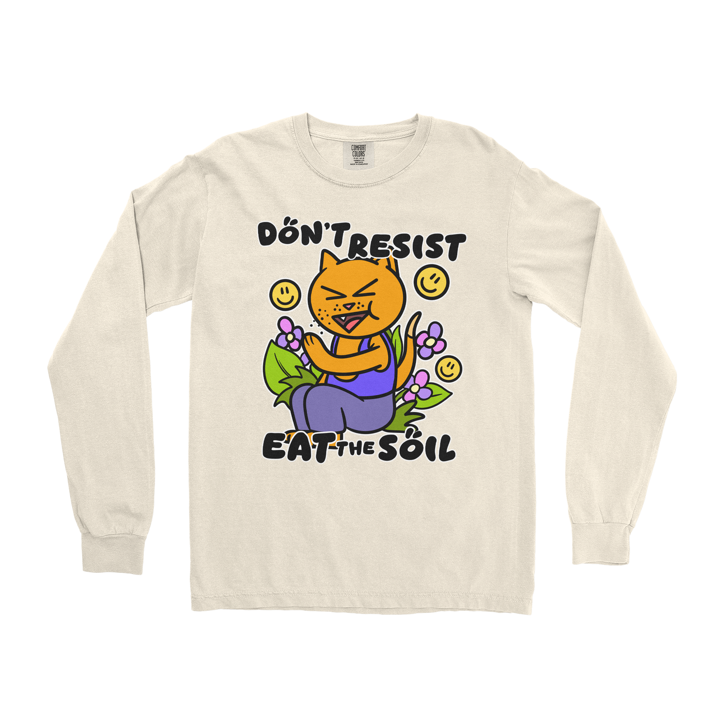 Comfort Colors Long Sleeve Eat The Soil in Ivory