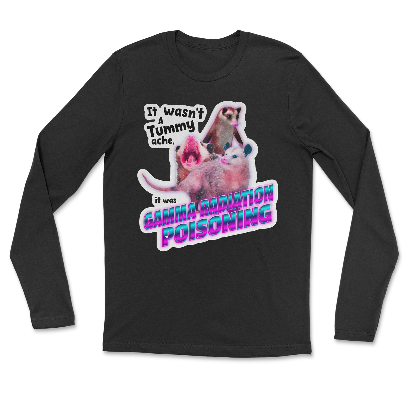 The Nice Shirt Long Sleeve Possum Radiation in Black