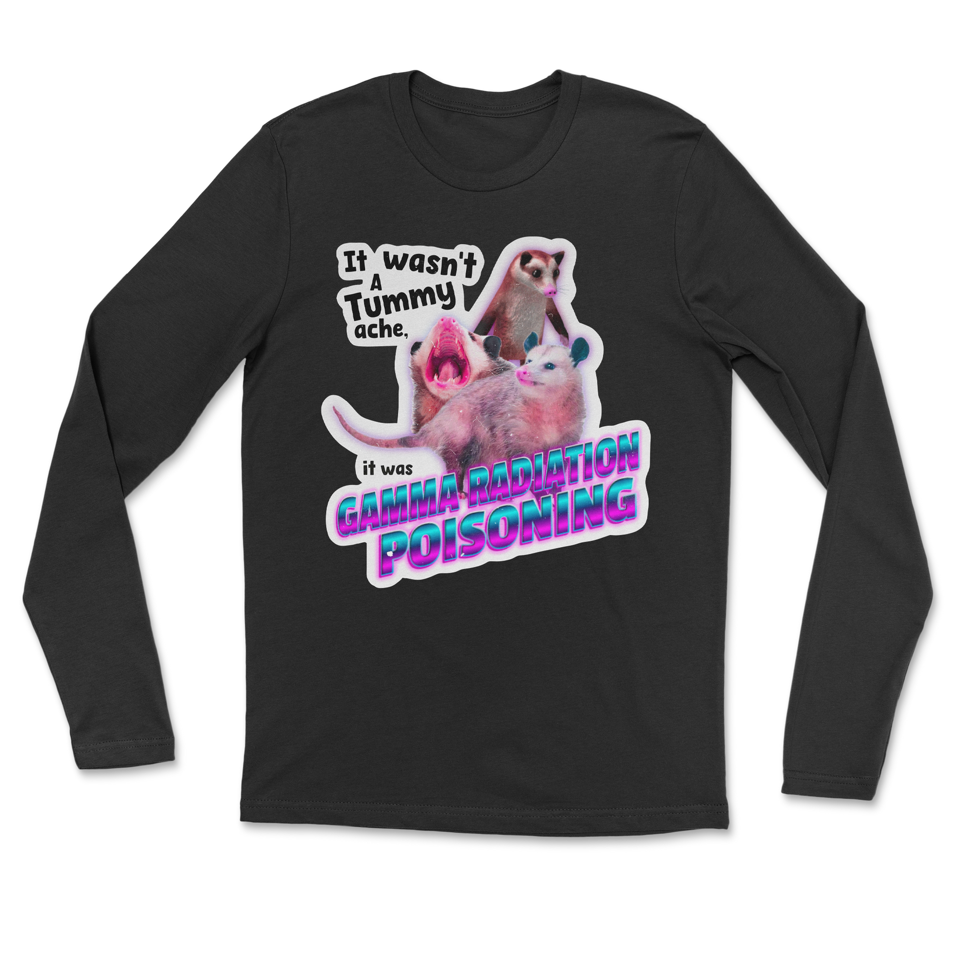 The Nice Shirt Long Sleeve Possum Radiation  in Black