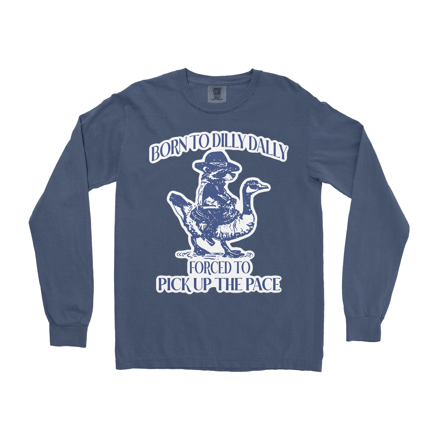 Comfort Colors Long Sleeve Dilly Dally in Midnight