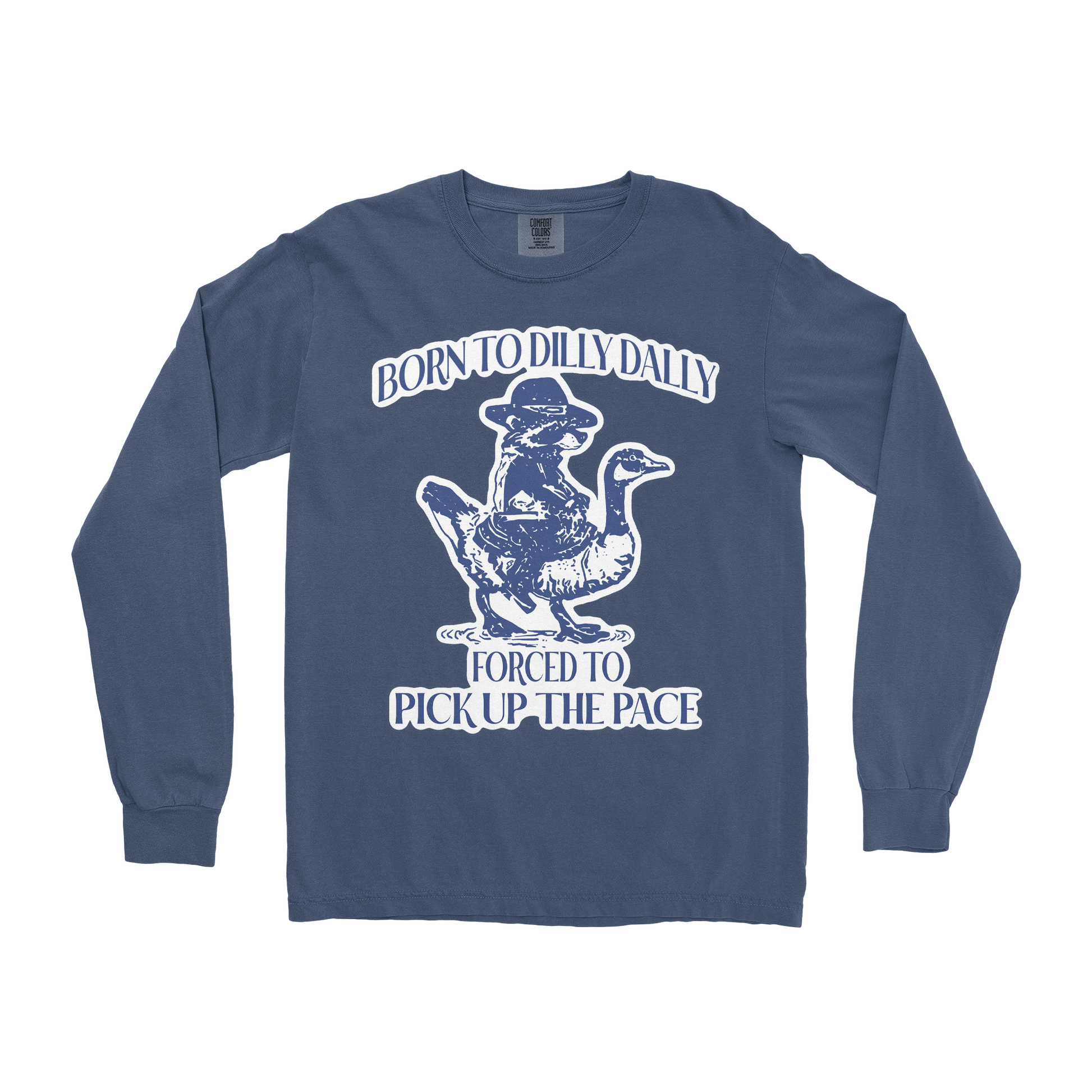Comfort Colors Long Sleeve Dilly Dally  in Midnight