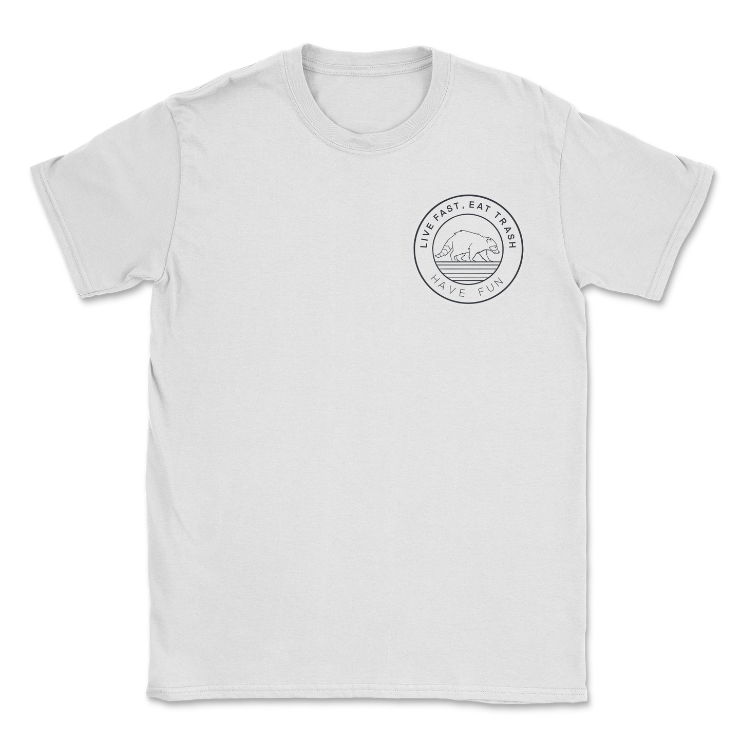 Heavy Blend T-Shirt Raccoon Logo in White