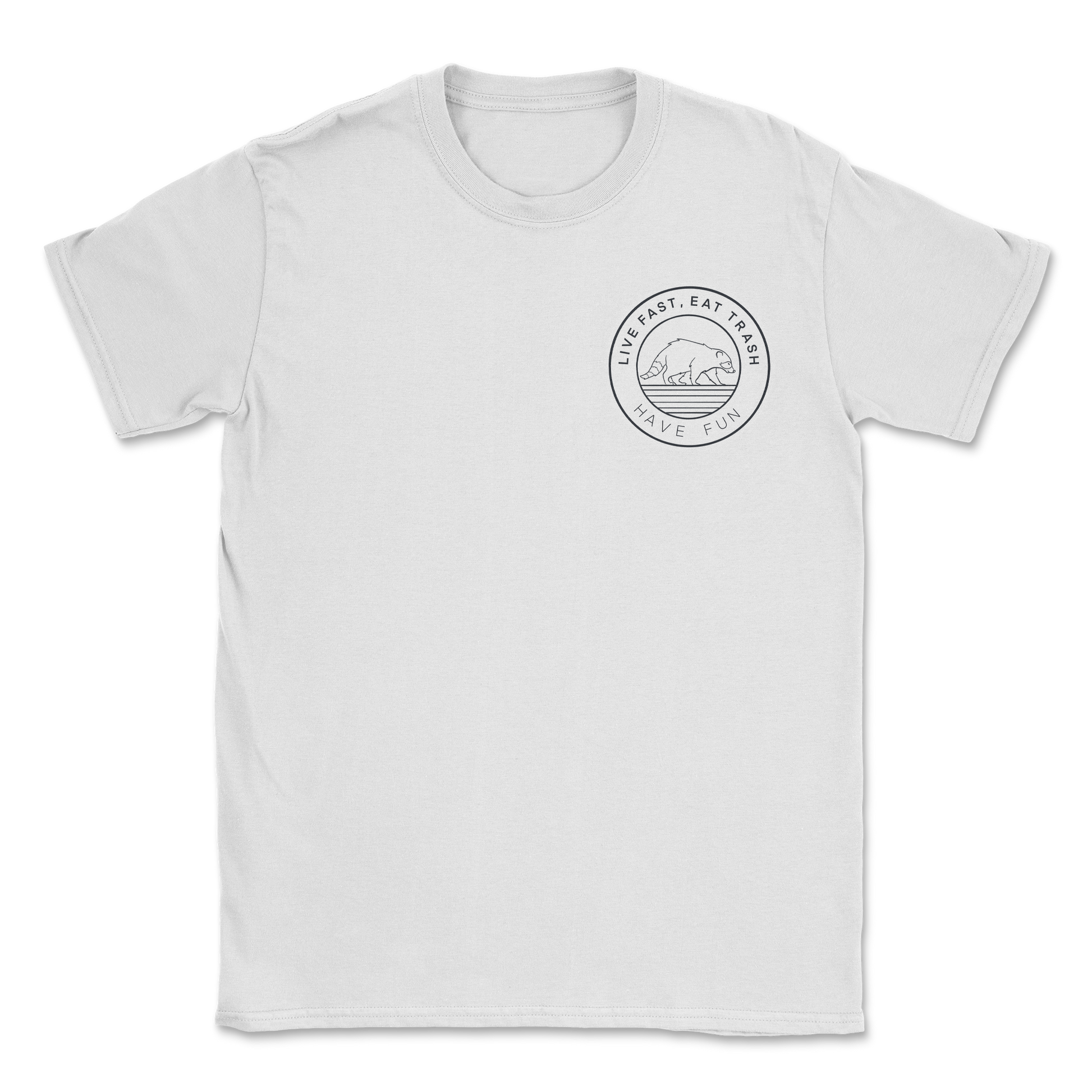 Heavy Blend T-Shirt Raccoon Logo  in White