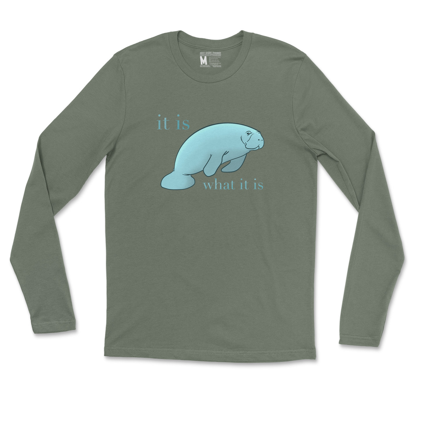 Gildan SoftStyle Long Sleeve Manatee in Military Green