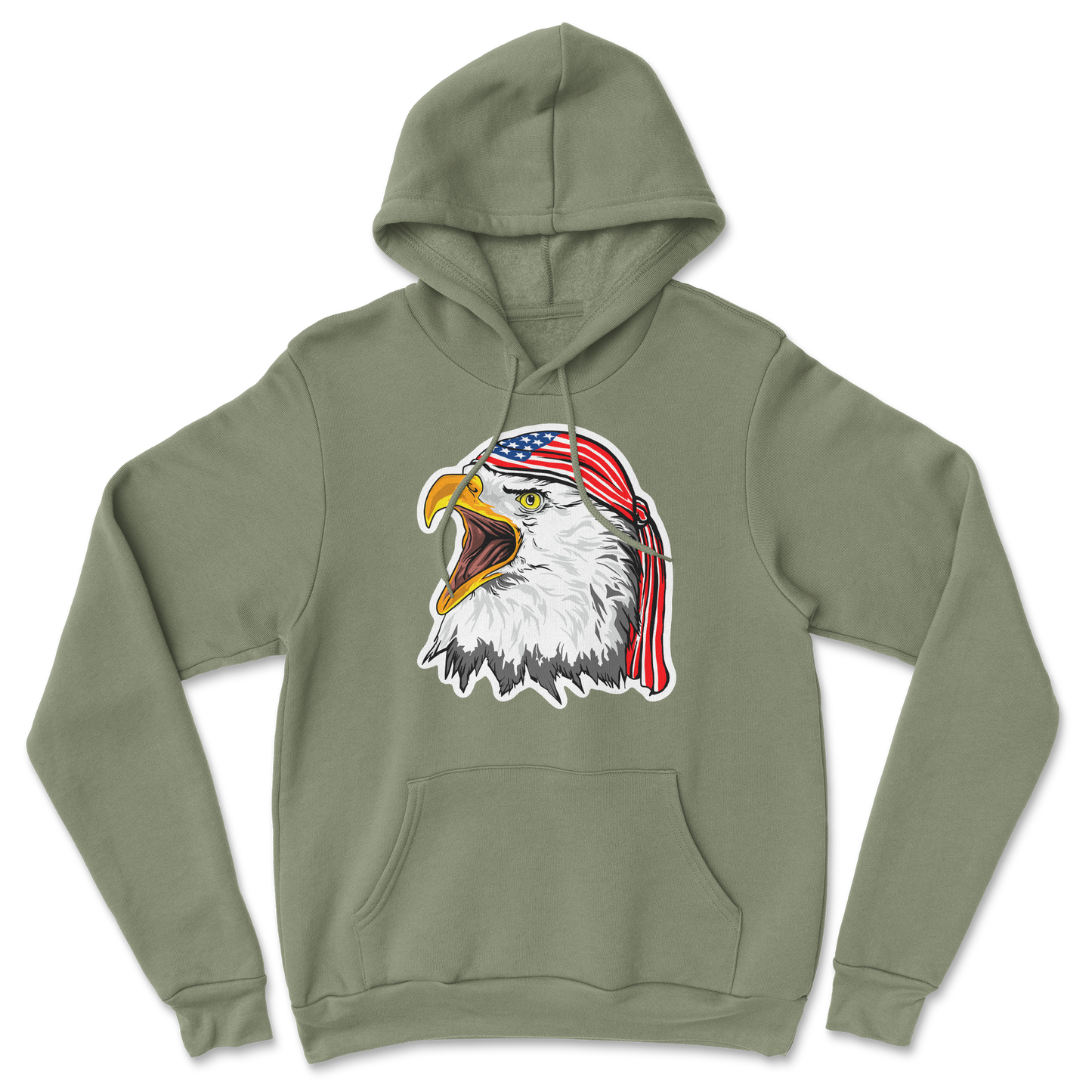 Heavy Blend Hoodie Freedom Eagle in Military Green