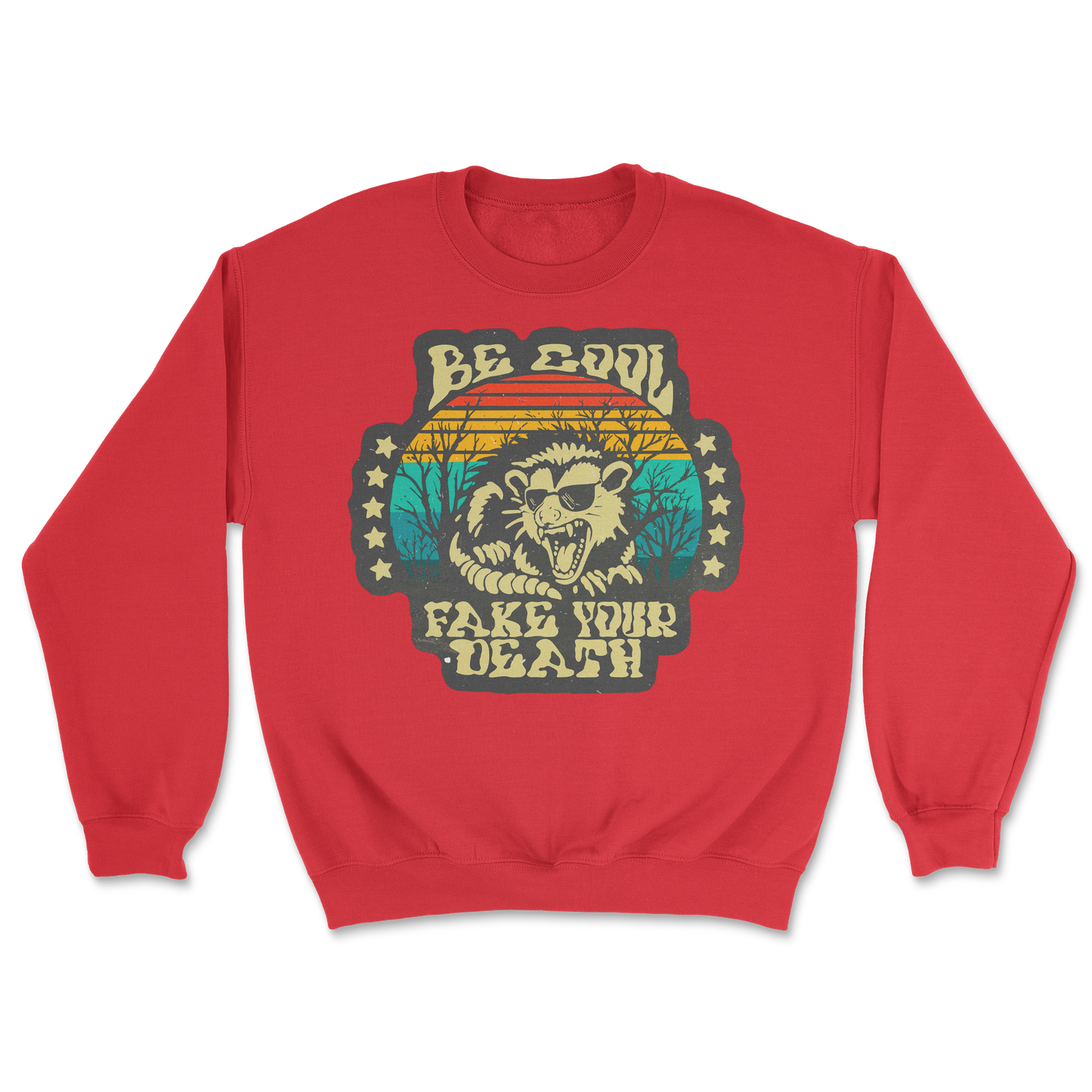 Heavy Blend Crew Neck Fake Your Death in Red