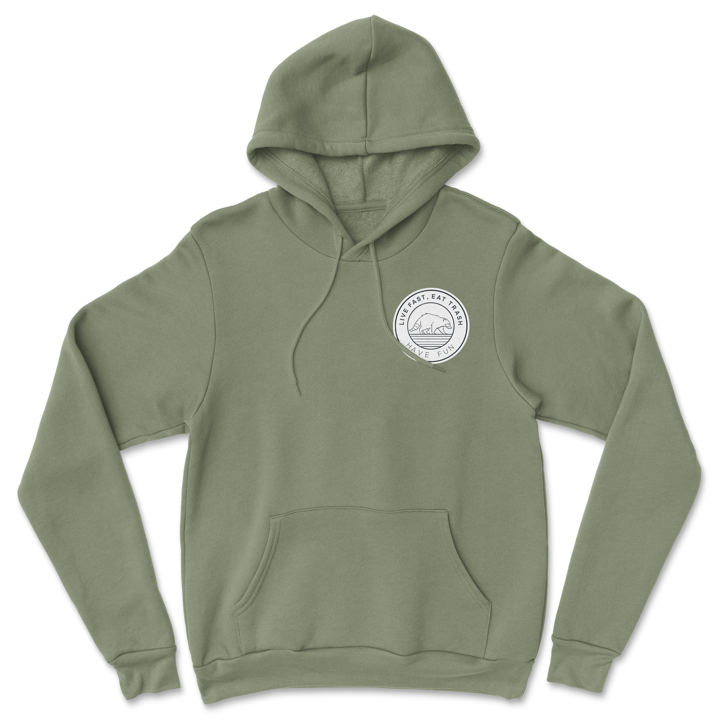Heavy Blend Hoodie Raccoon Logo in Military-Green