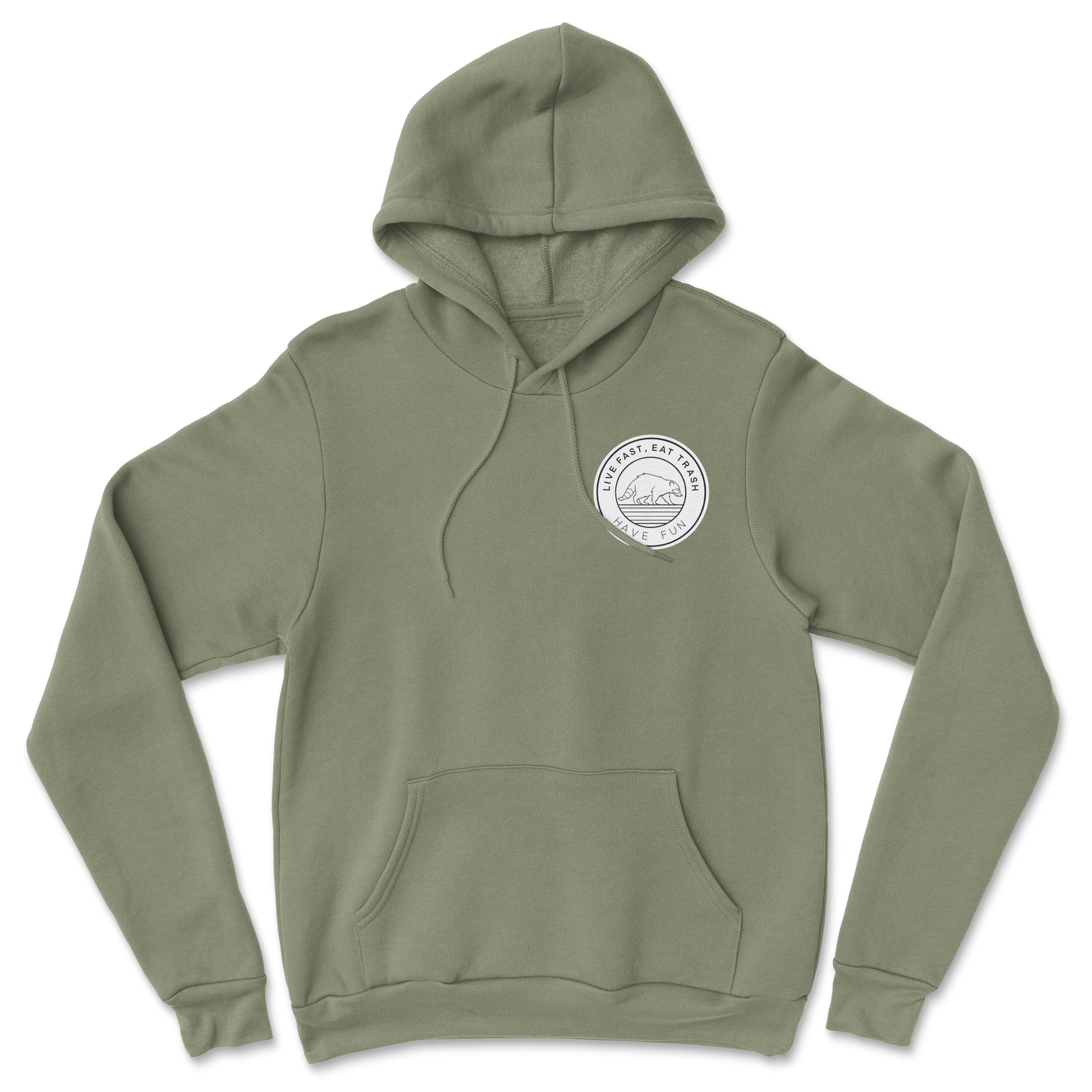 Heavy Blend Hoodie Raccoon Logo  in Military-Green