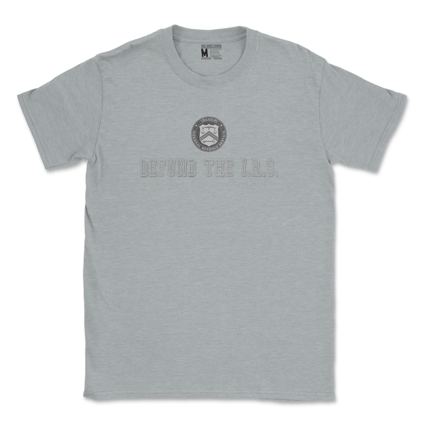 Gildan SoftStyle T-Shirt Defund The I.R.S. in Sports Grey