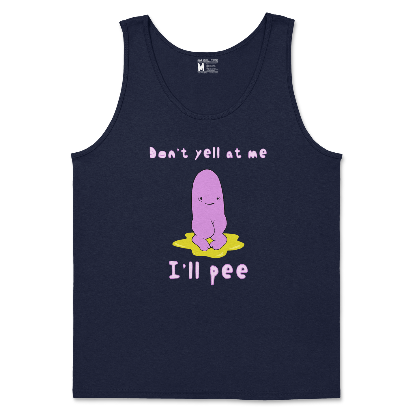 Gildan SoftStyle Tank Top Dont Yell 2 in Navy