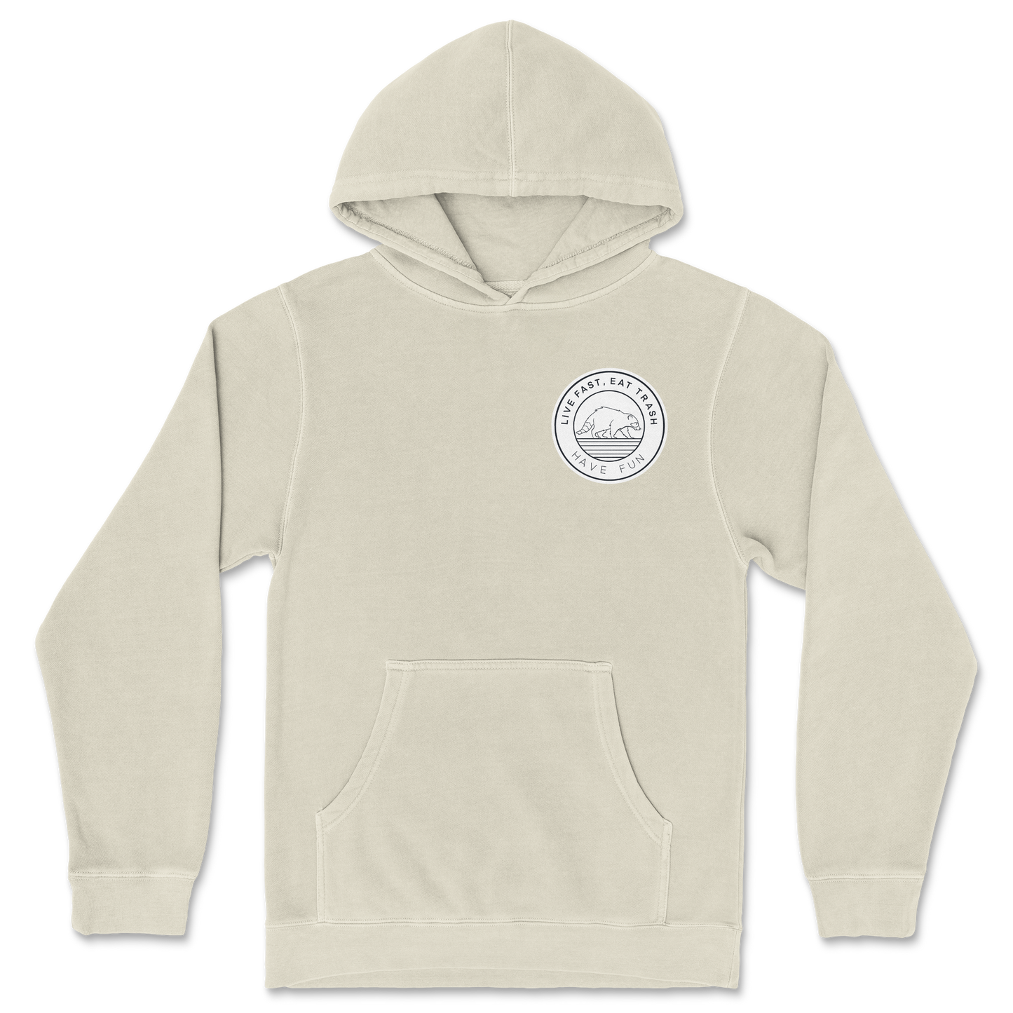 Independent Clothing Co. Hoodie Raccoon Logo in Ivory