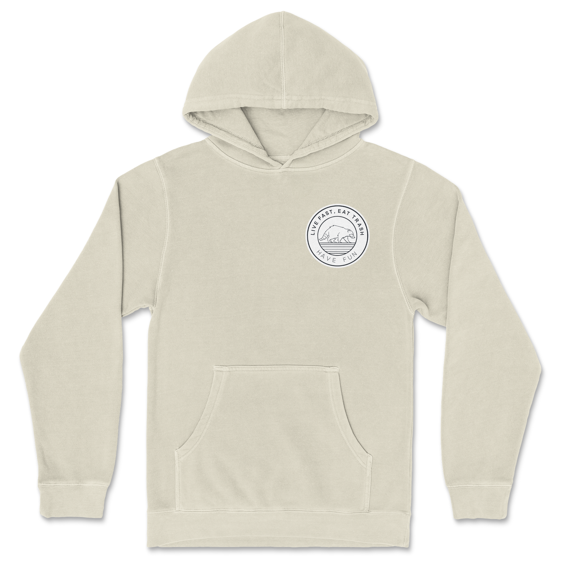 Independent Clothing Co. Hoodie Raccoon Logo  in Ivory