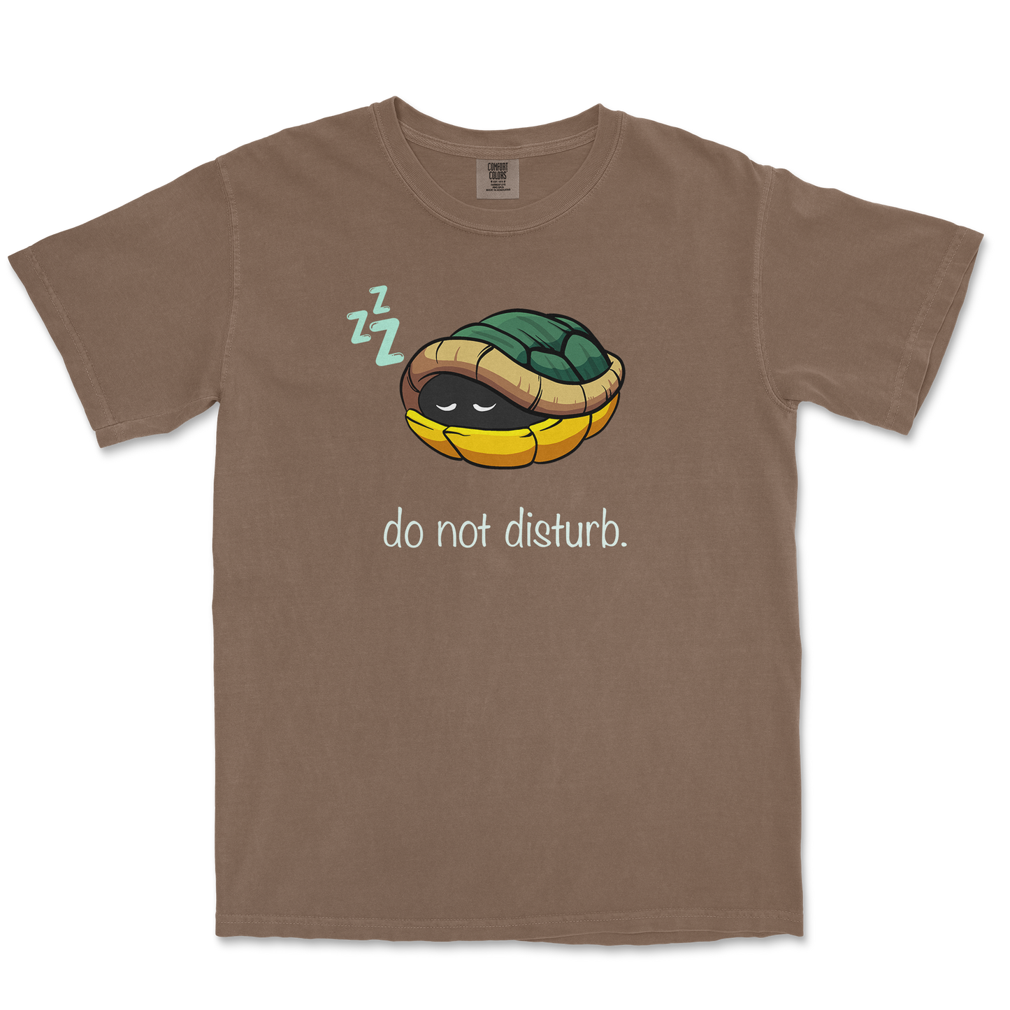 Comfort Colors T-Shirt Sleepin Turtle in Espresso