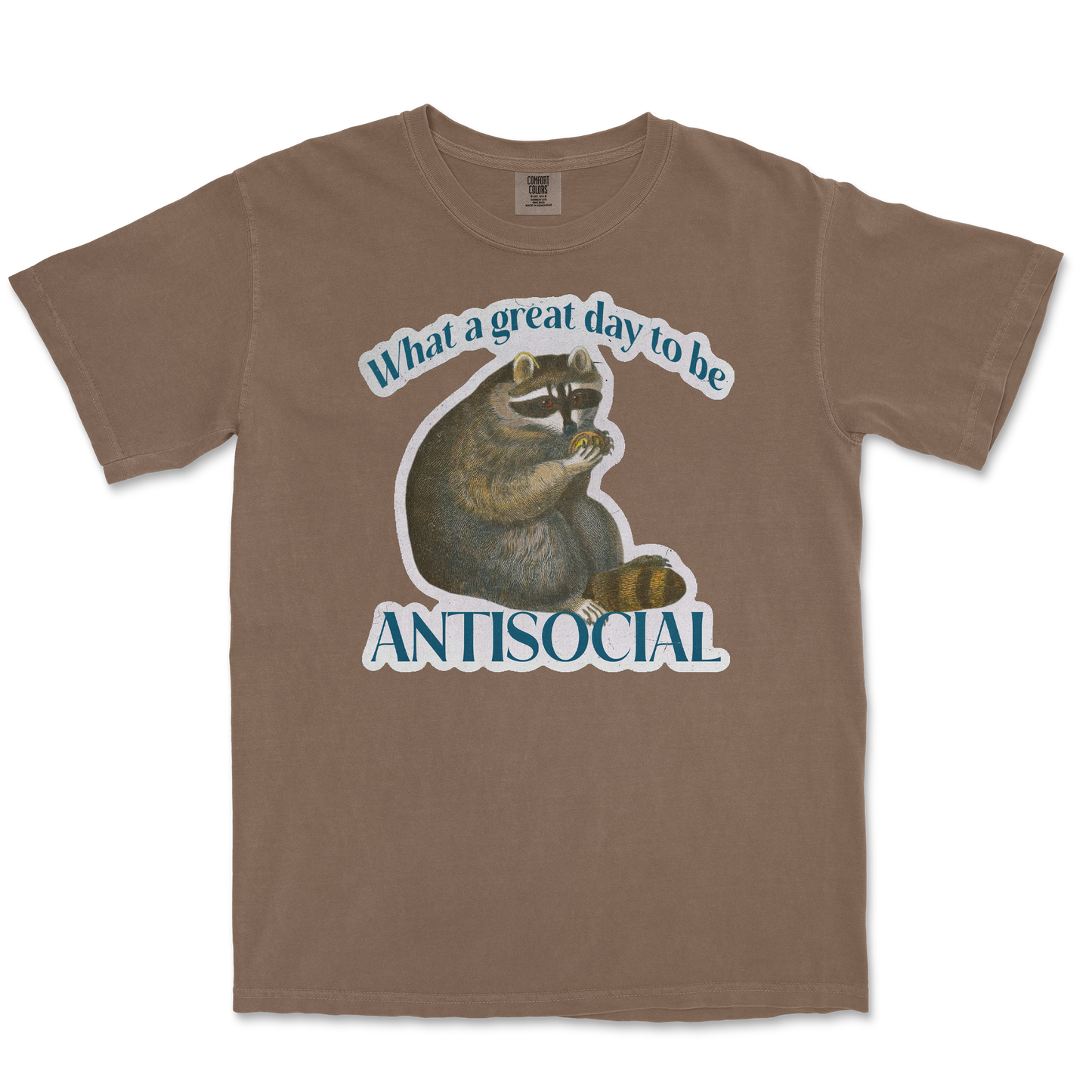 Comfort Colors T-Shirt Antisocial in Espresso