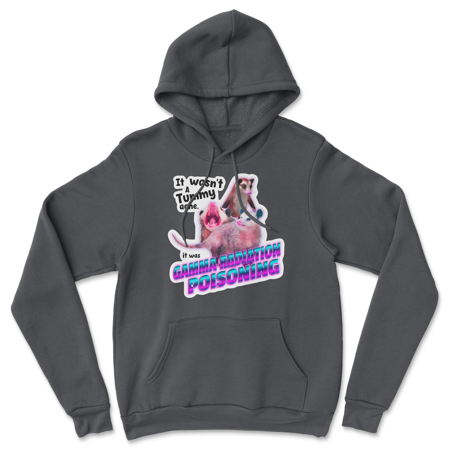 The Nice Shirt Hoodie Possum Radiation in Black