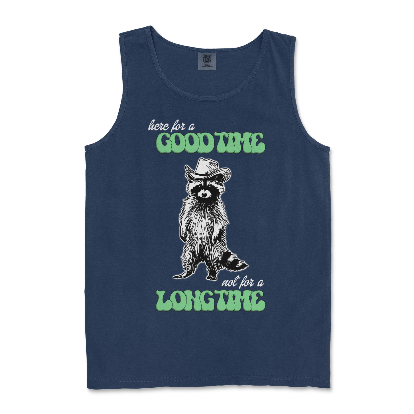 Comfort Colors Tank Top Here For A Good Time in True-Navy