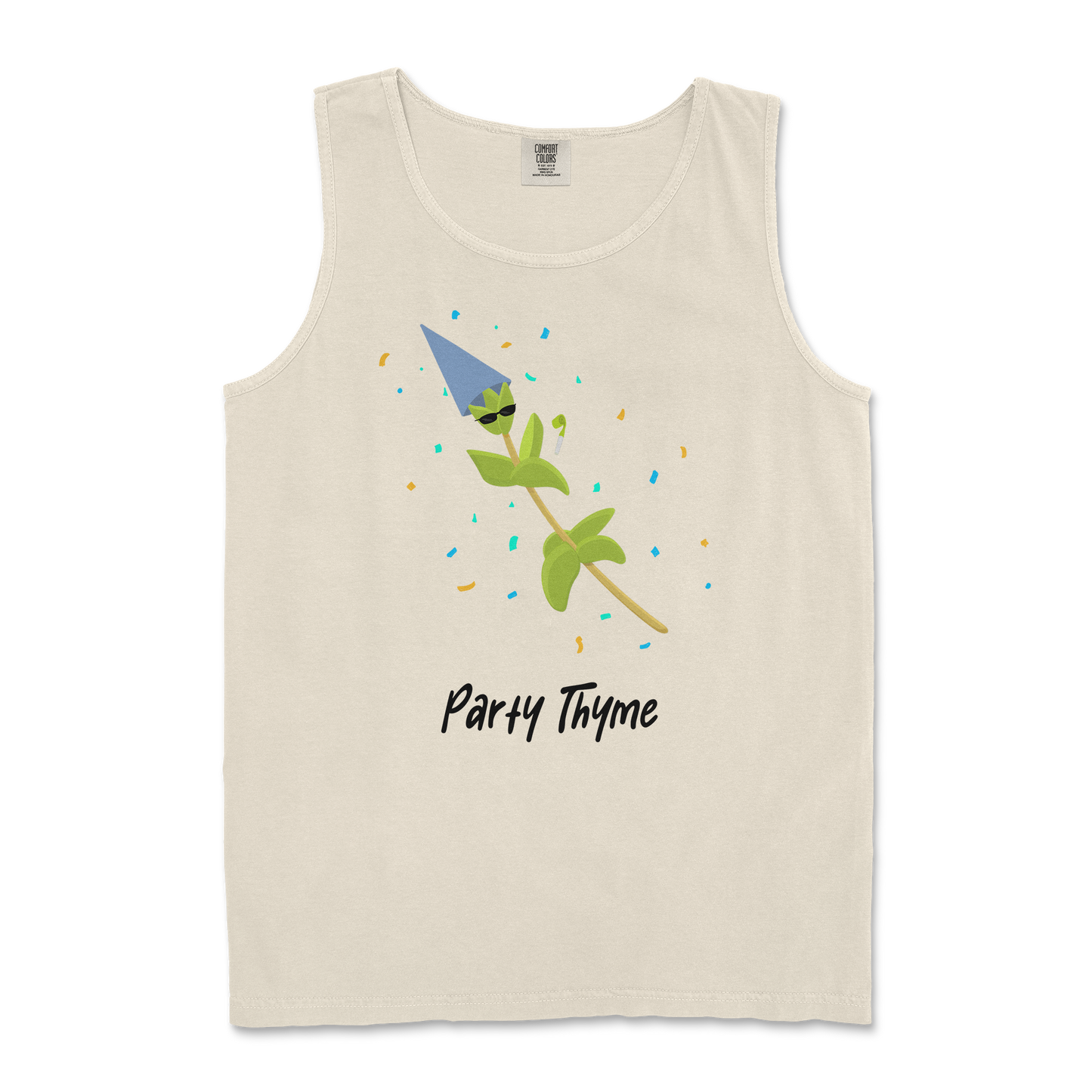 Comfort Colors Tank Top Party Thyme in Ivory