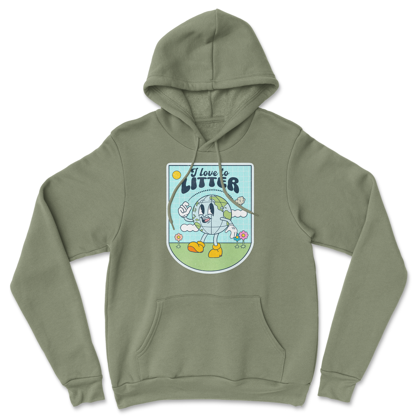 Heavy Blend Hoodie Earth Day in Military Green