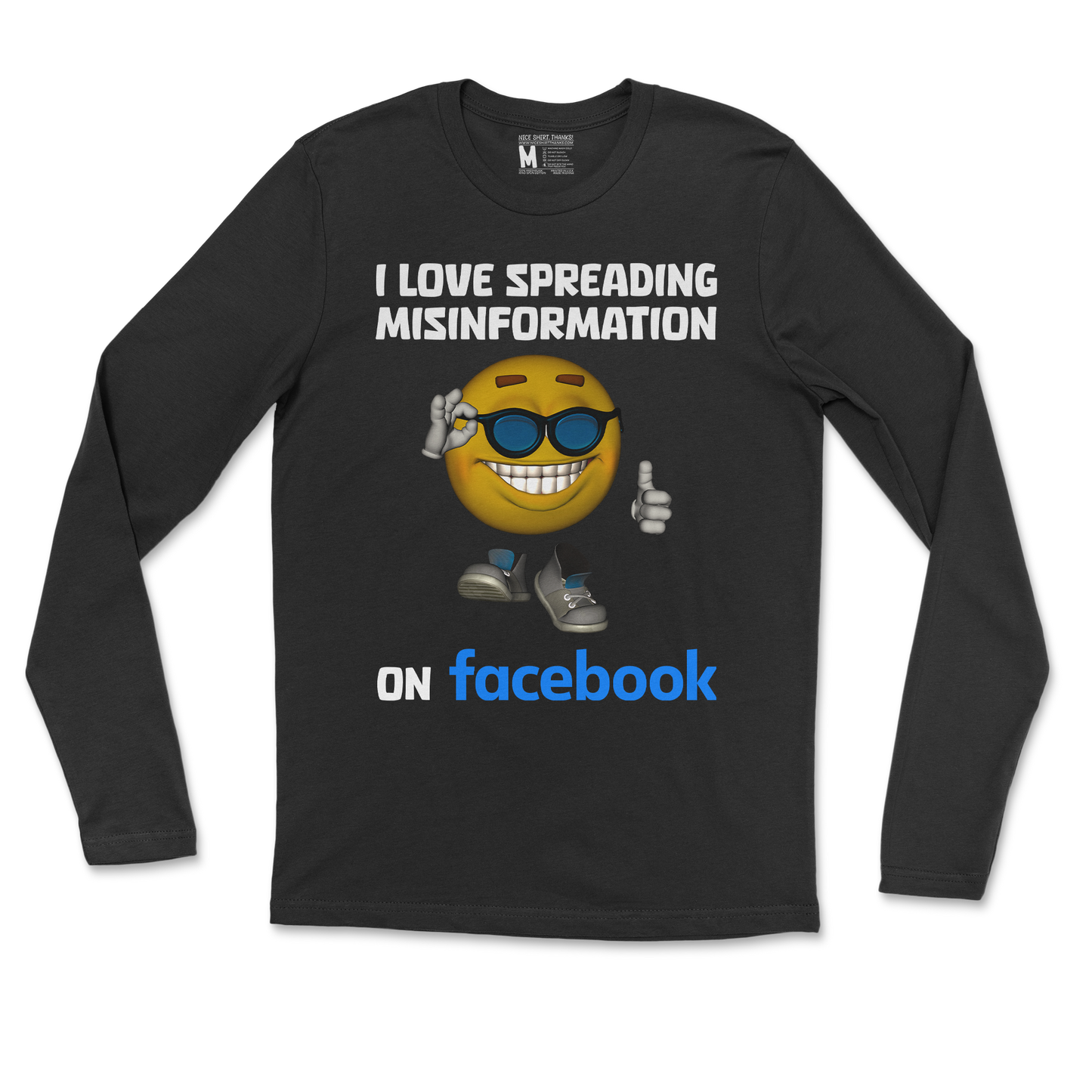 Gildan SoftStyle Long Sleeve Spreadin Misinformation in Black
