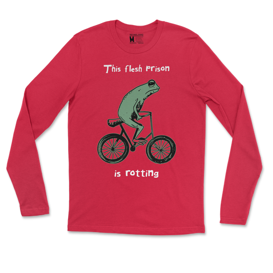Gildan SoftStyle Long Sleeve Flesh Prison  in Red