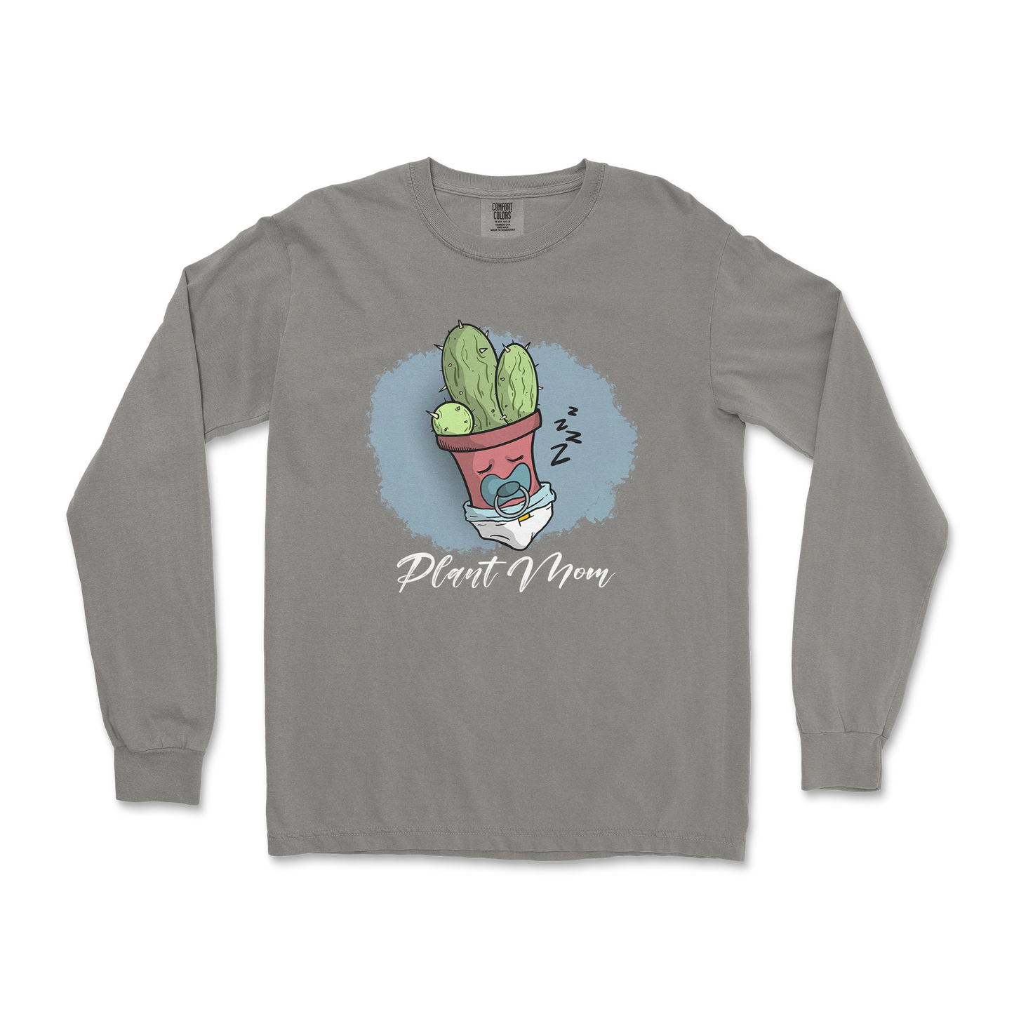 Comfort Colors Long Sleeve Plant Mom 2 in Grey
