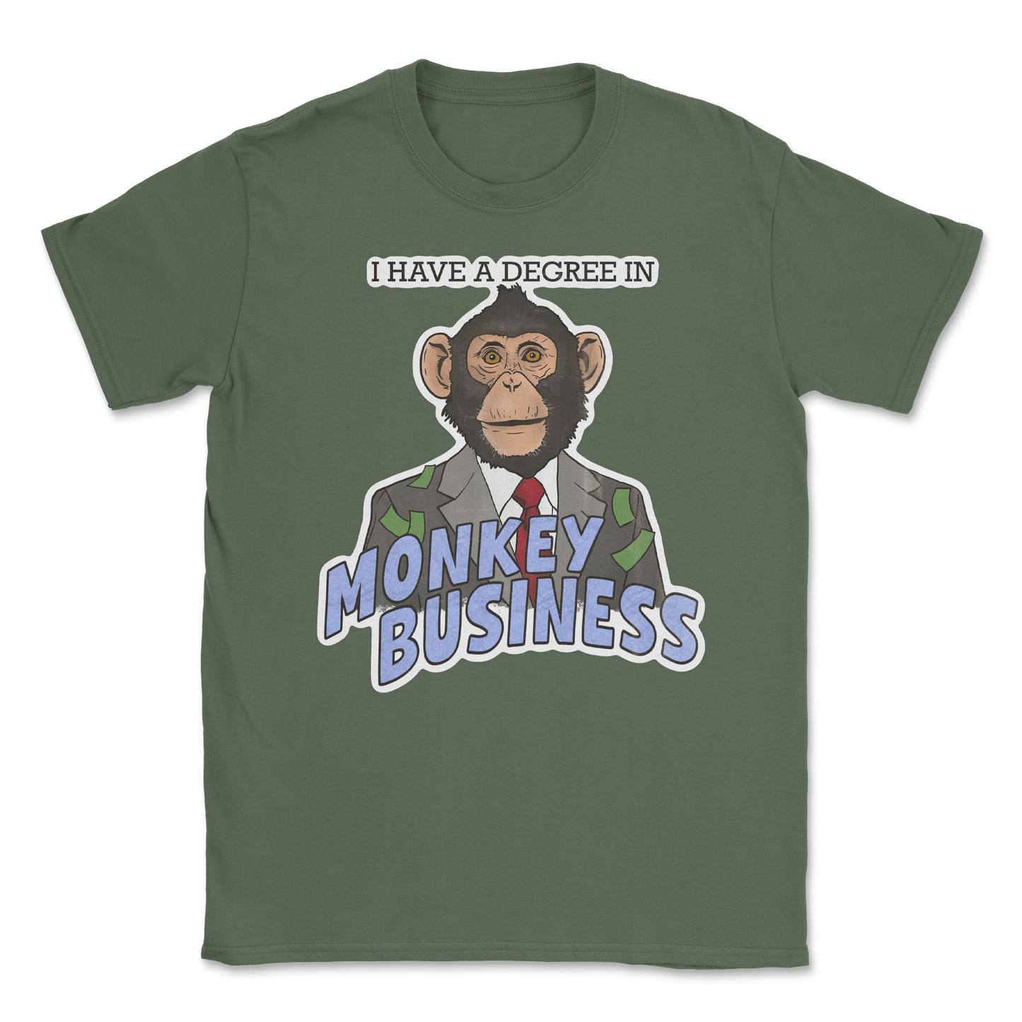 Heavy Blend T-Shirt Monkey Business in Military Green