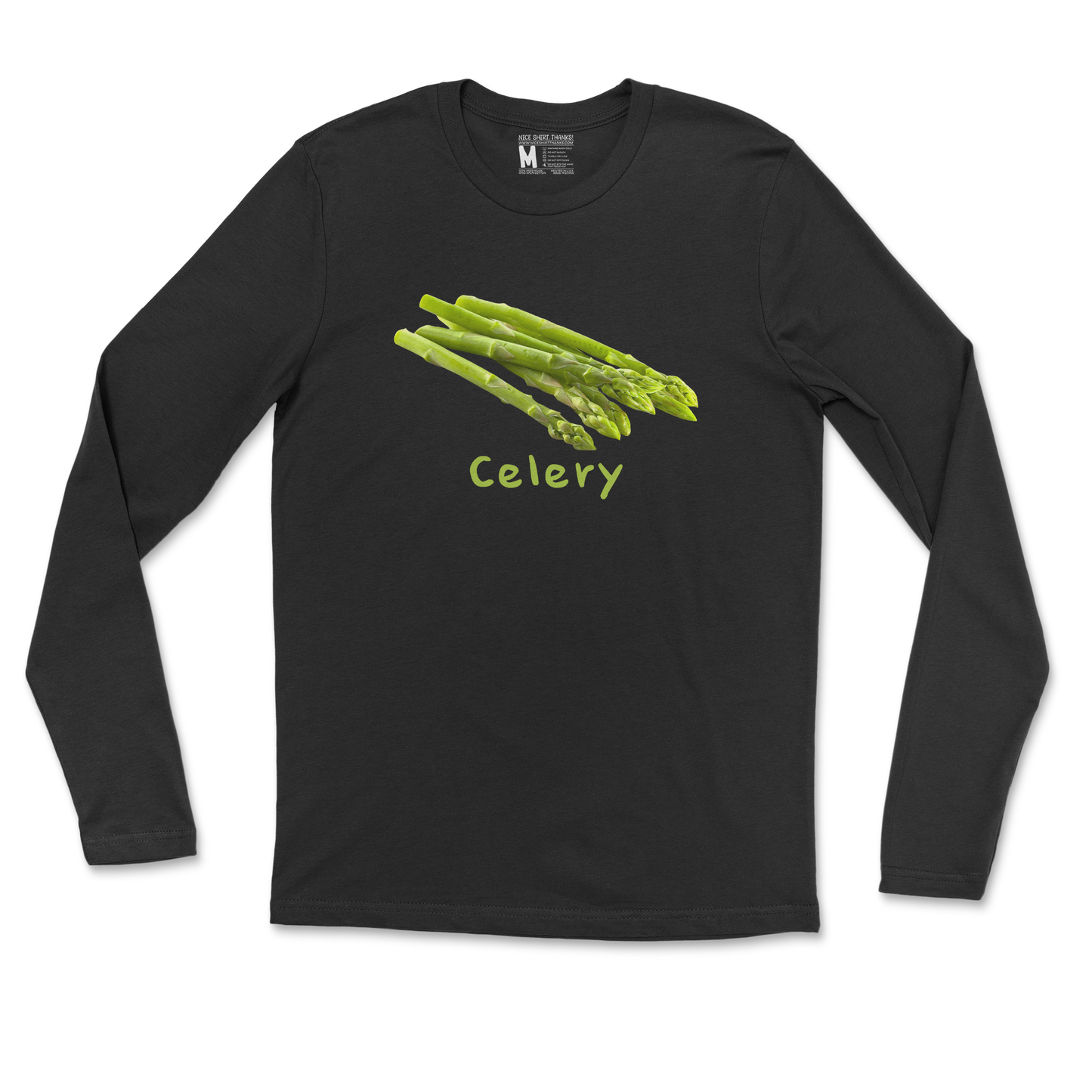 Gildan SoftStyle Long Sleeve Celery in Black