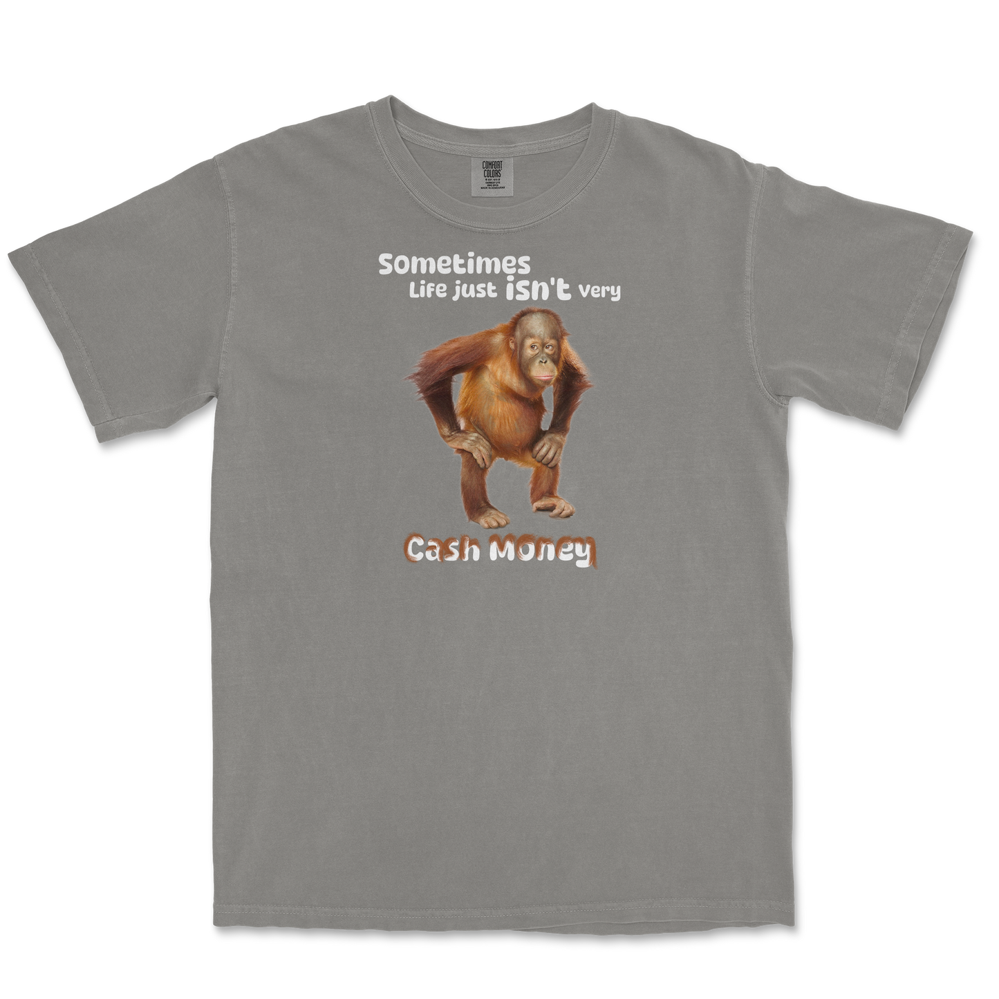 Comfort Colors T-Shirt Cash Money Monkey in Grey