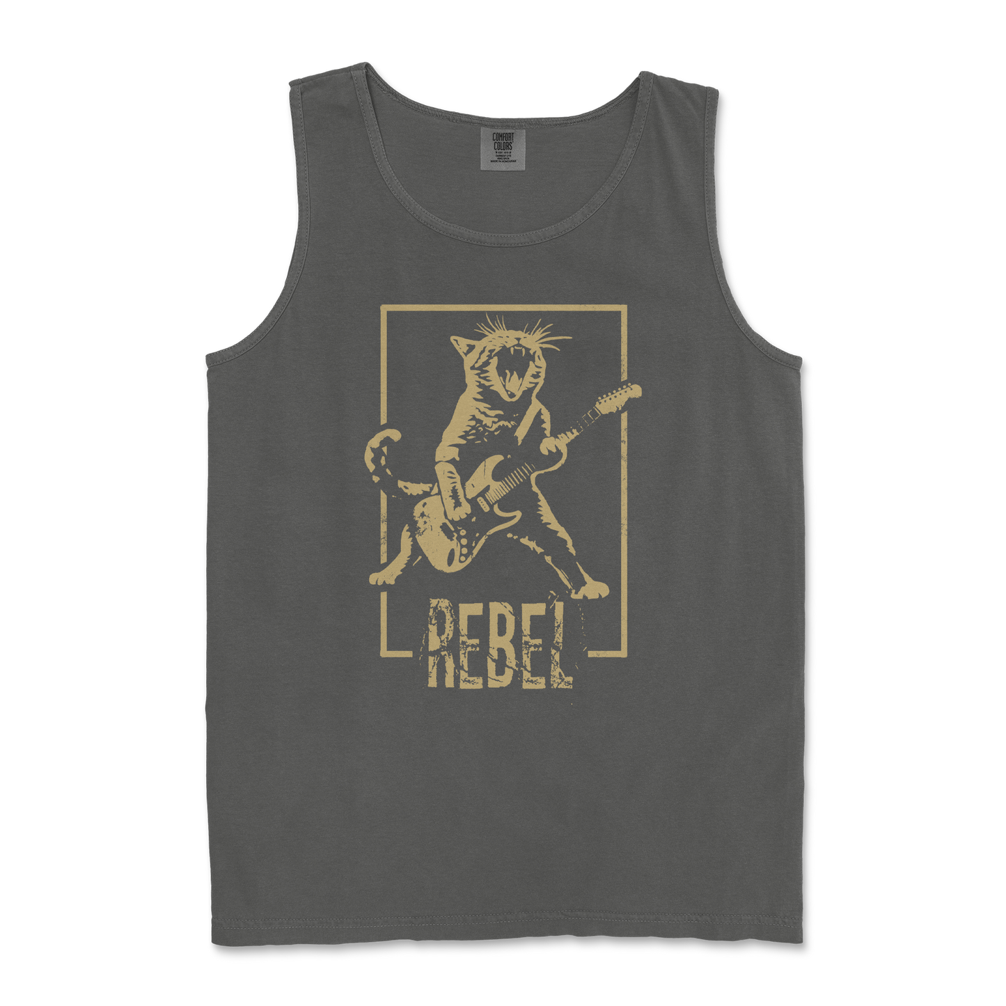 Comfort Colors Tank Top Rebel Kitty in Pepper